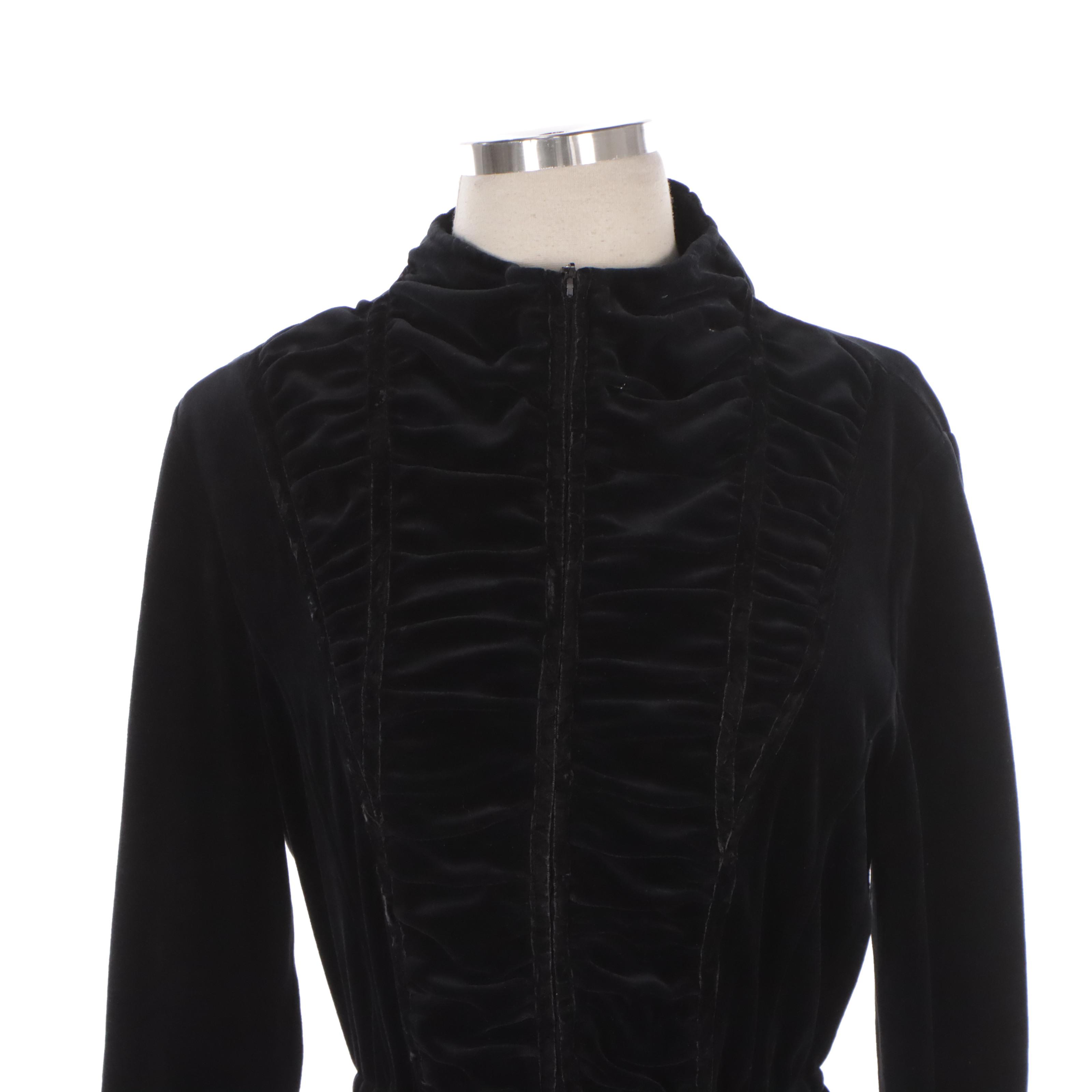 St. John Sport Front Ruched Jacket and St. John Embellished Knit Jacket in Black