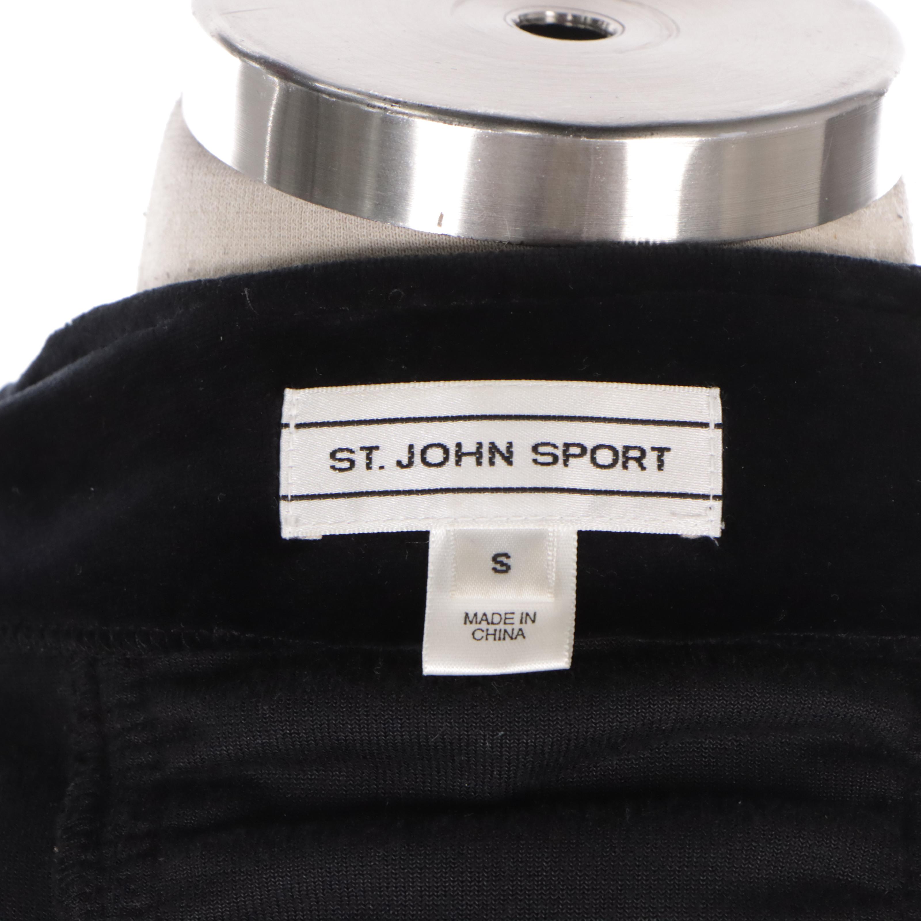 St. John Sport Front Ruched Jacket and St. John Embellished Knit Jacket in Black