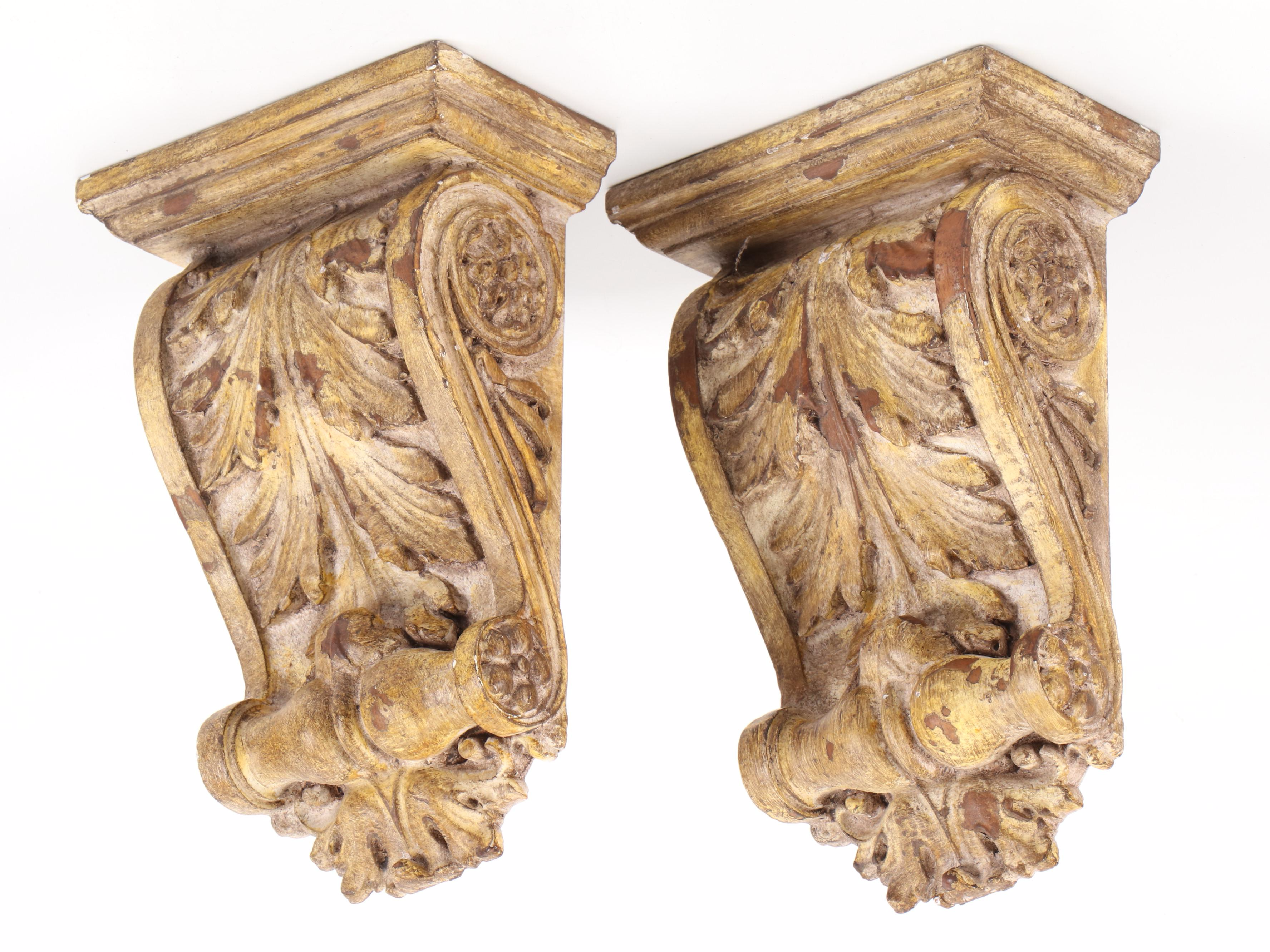 Neoclassical Style Resin Acanthus Leaf Corbels and Other Candlestick