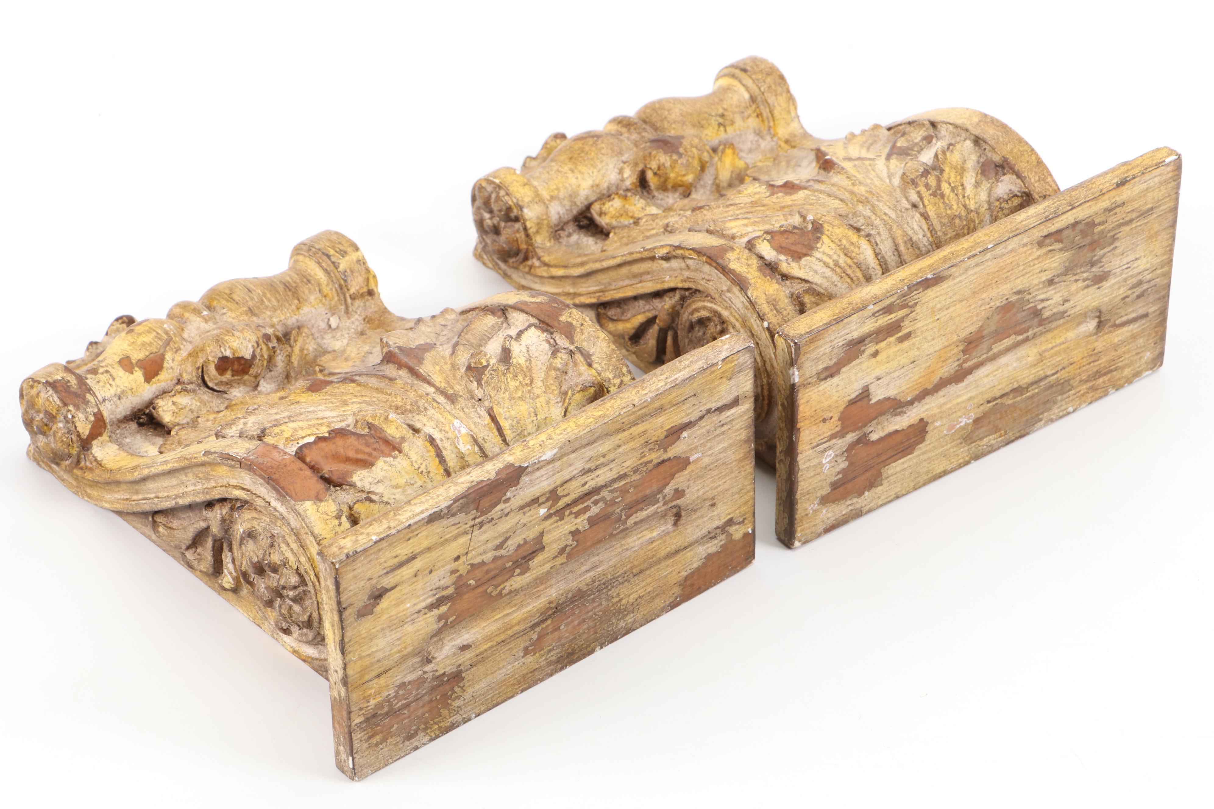 Neoclassical Style Resin Acanthus Leaf Corbels and Other Candlestick