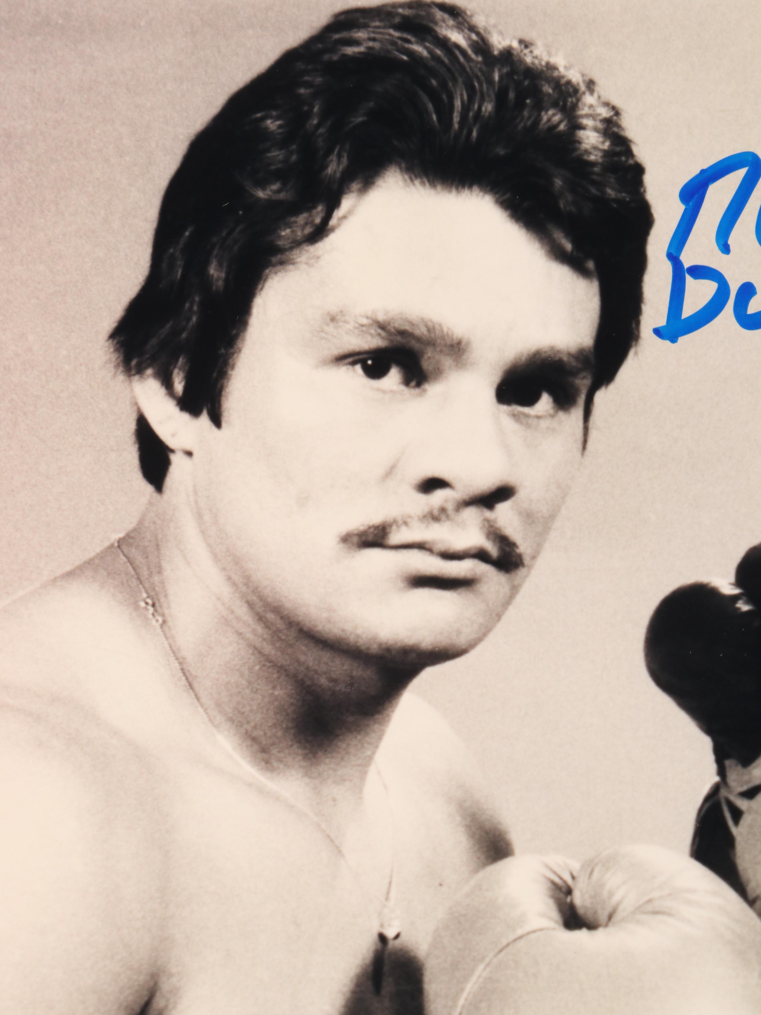 Roberto Duran Signed Boxing Photo Featuring Marvin Hagler with More
