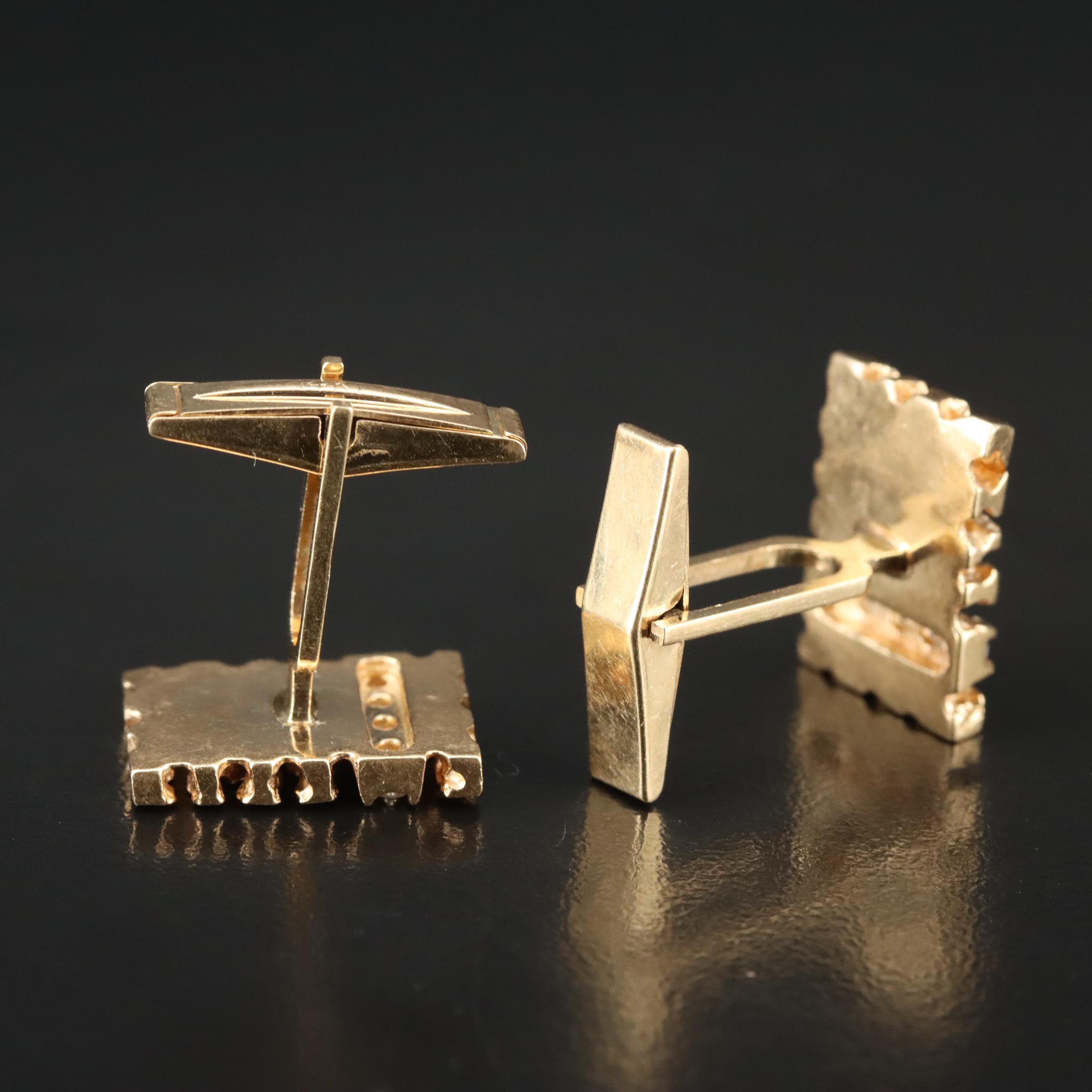 Vintage 14K 0.32 CTW Diamond Cufflinks