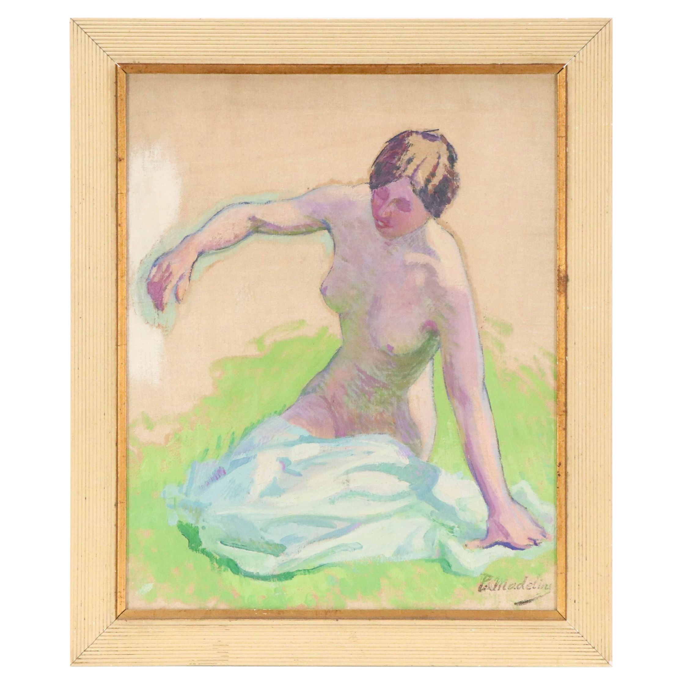 Paul Madeline Post-Impressionist Nude Figure Oil Painting
