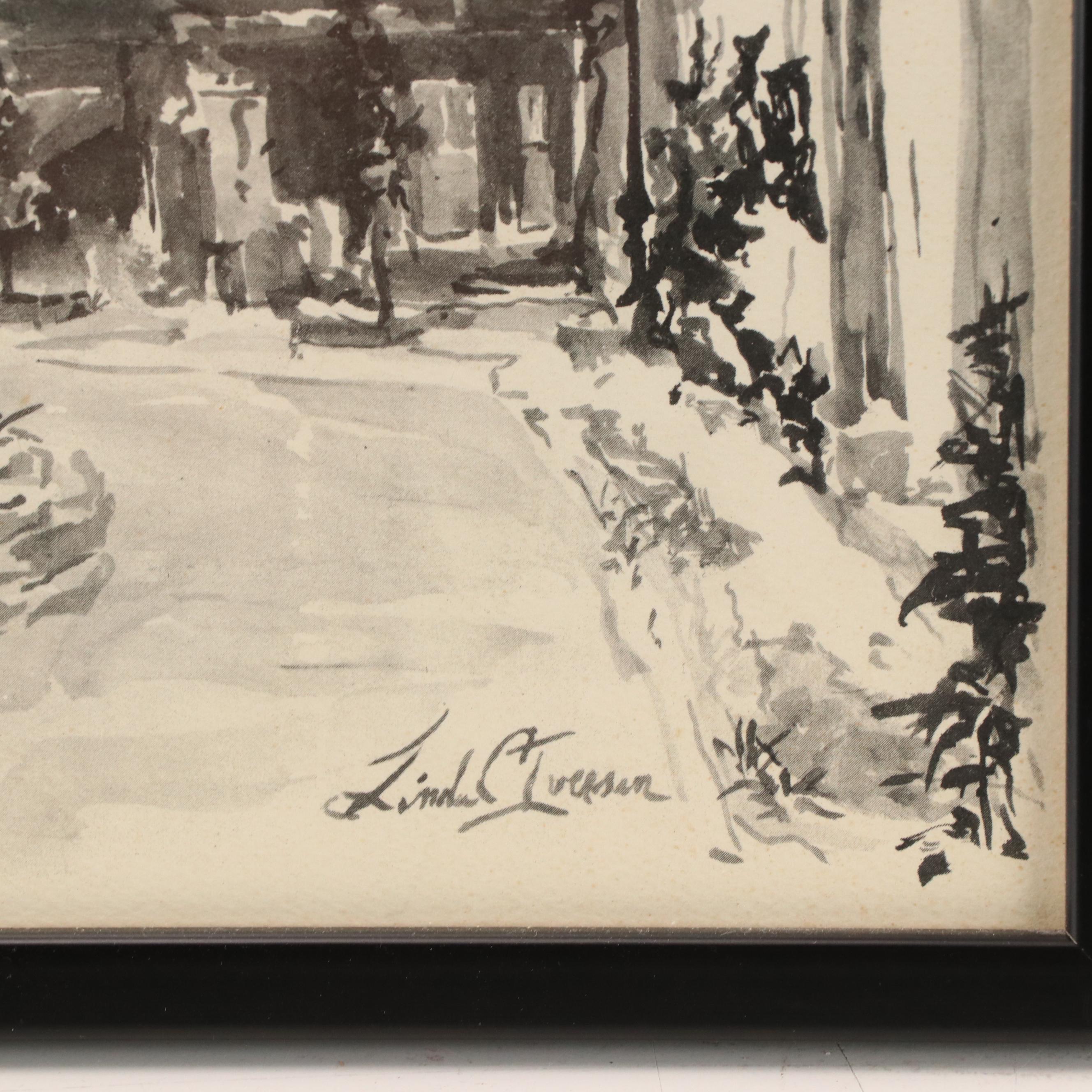 Cityscape Offset Lithograph After Linda Cunningham Iverson