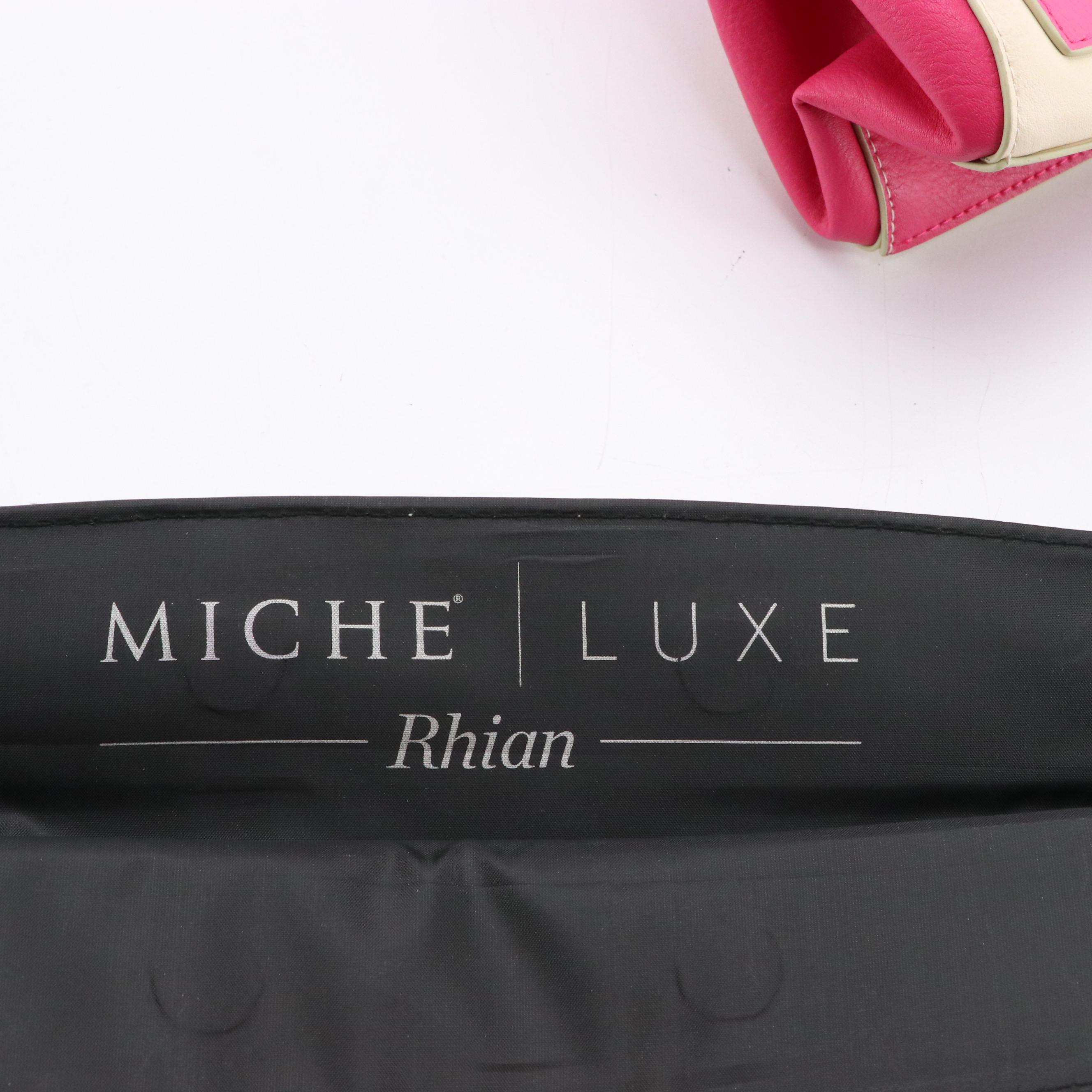 Miche Sorbet Classic Pink Faux Leather Clutch & Rhiane Lux Classic Handbag