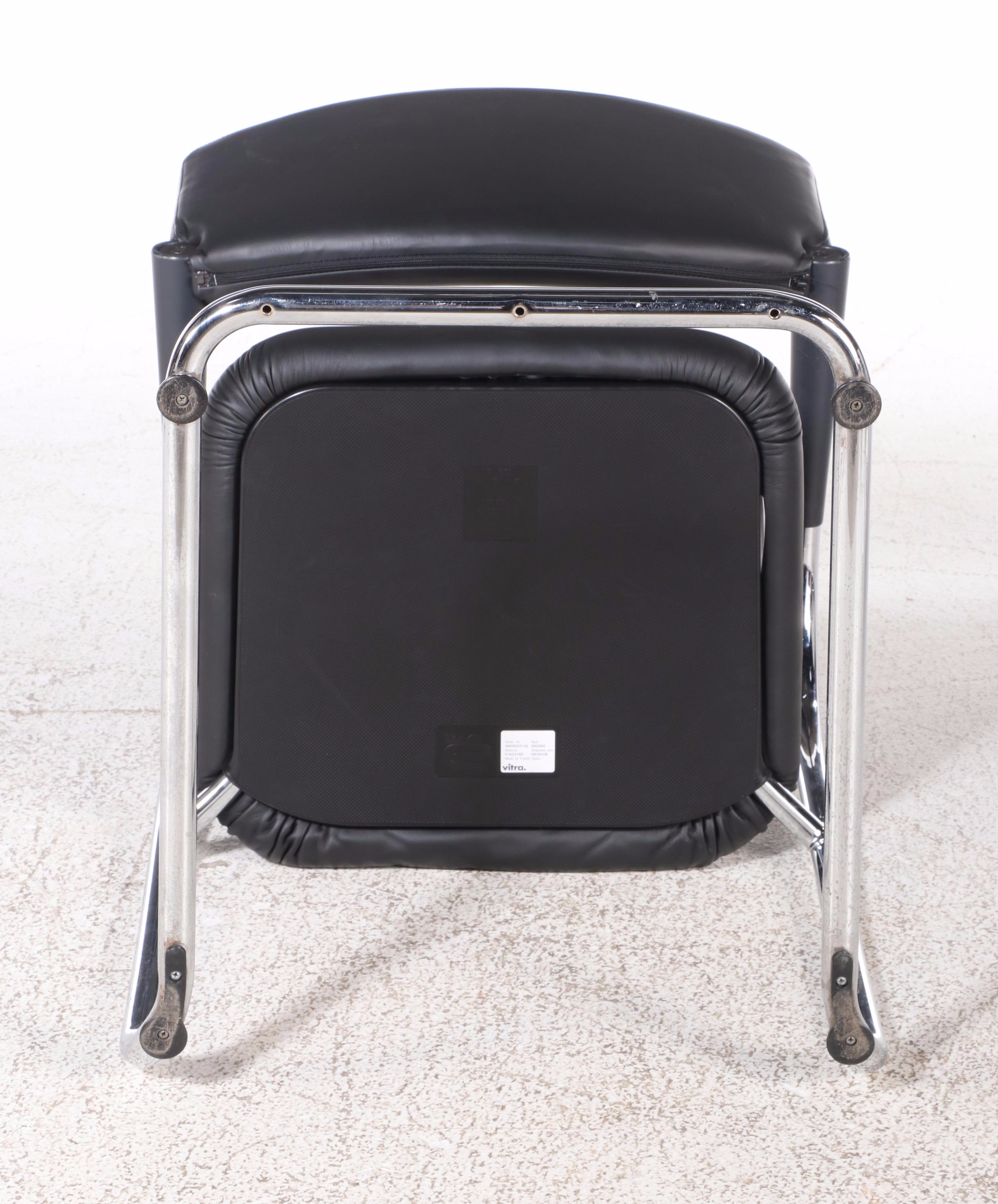 Antonio Citterio fo Vitra "Visasoft Visavis" Chrome and Leather Armchairs