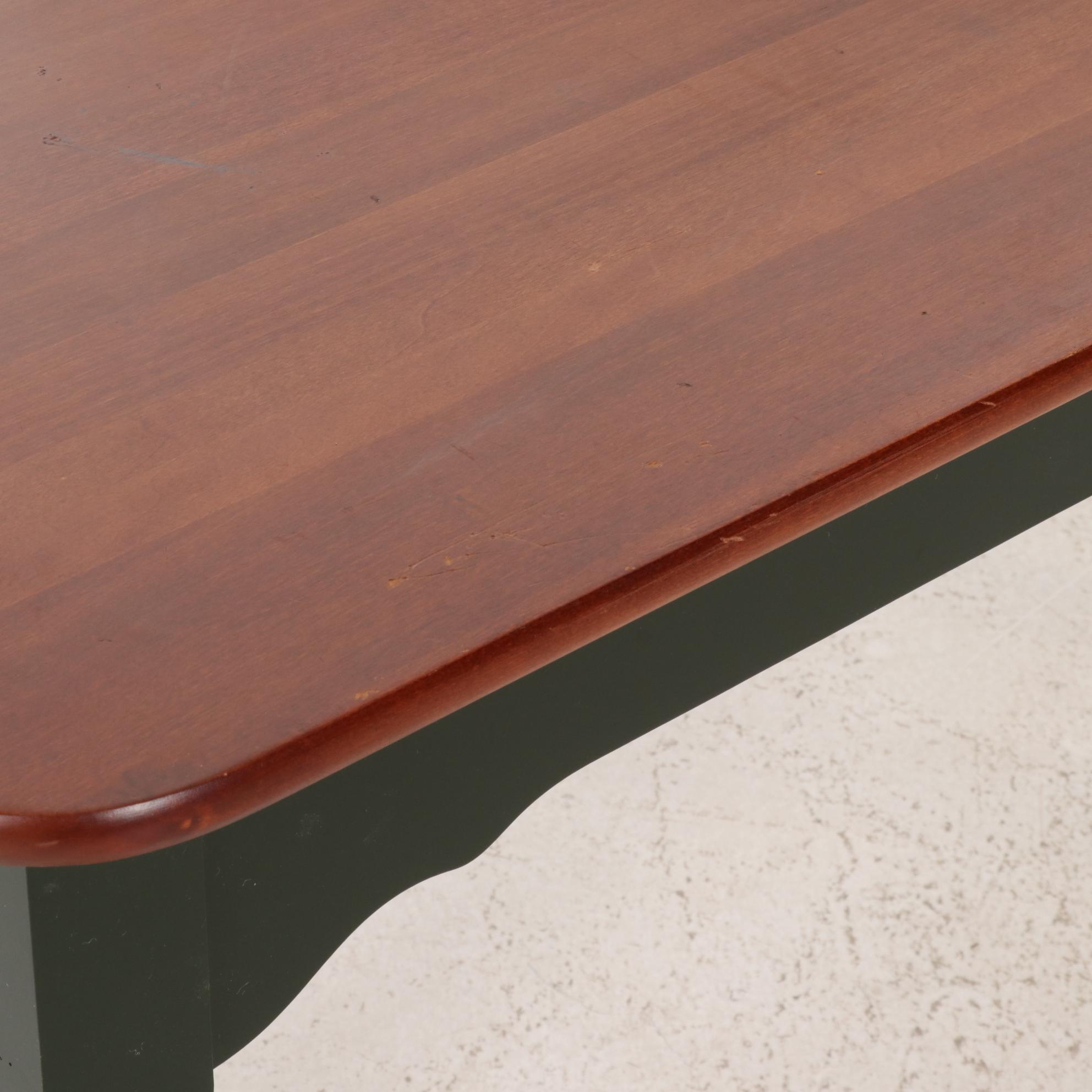 Riverside Furniture Hardwood Sofa Table with Green Stained Base, 21st Century