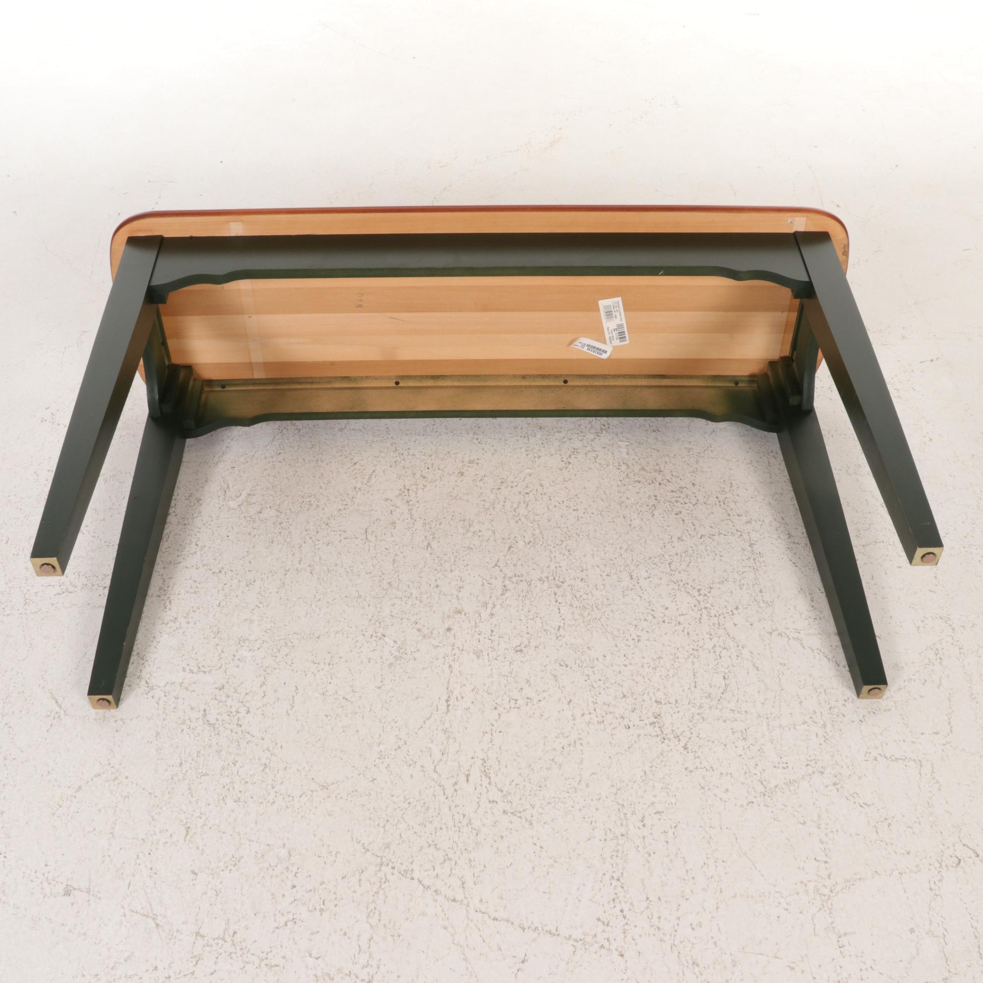 Riverside Furniture Hardwood Sofa Table with Green Stained Base, 21st Century