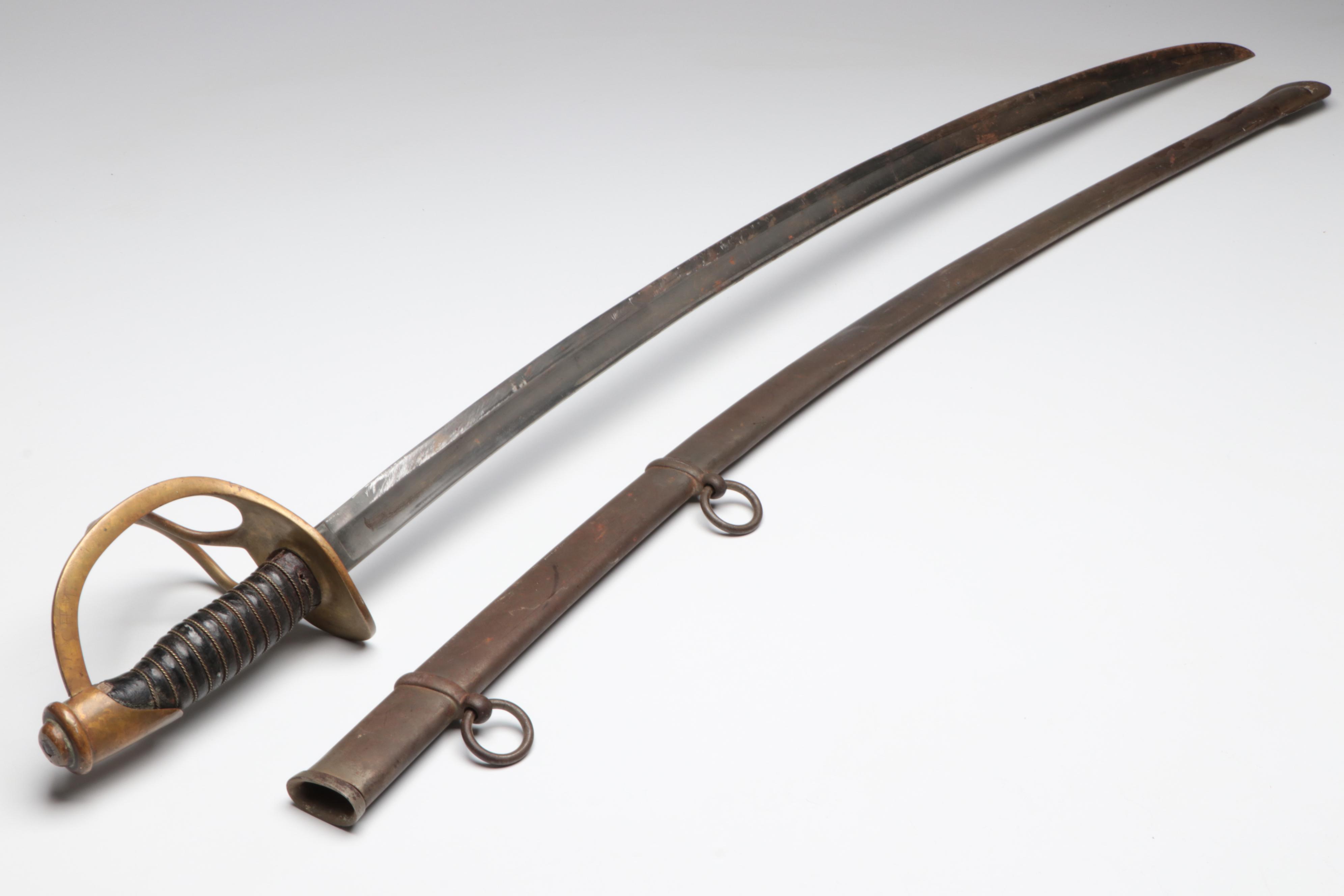 Civil War Era M-1860 Light Cavalry Saber with Scabbard