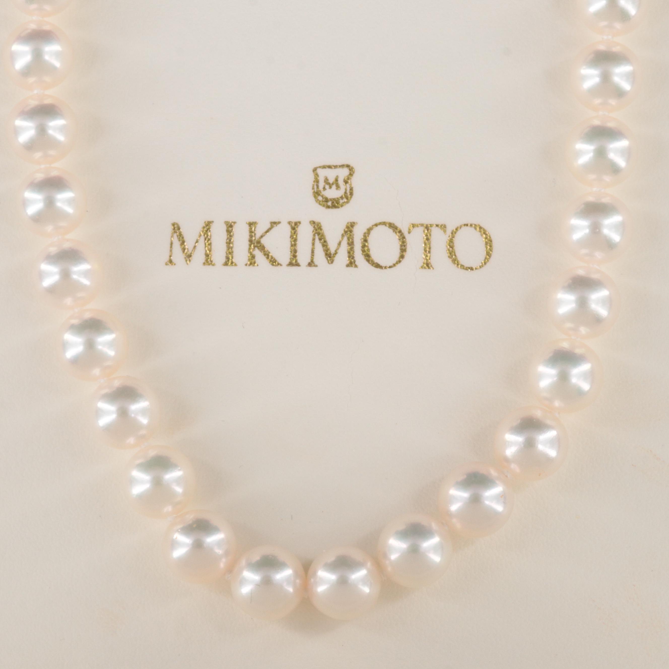 Mikimoto Pearl Necklace with 18K Clasp