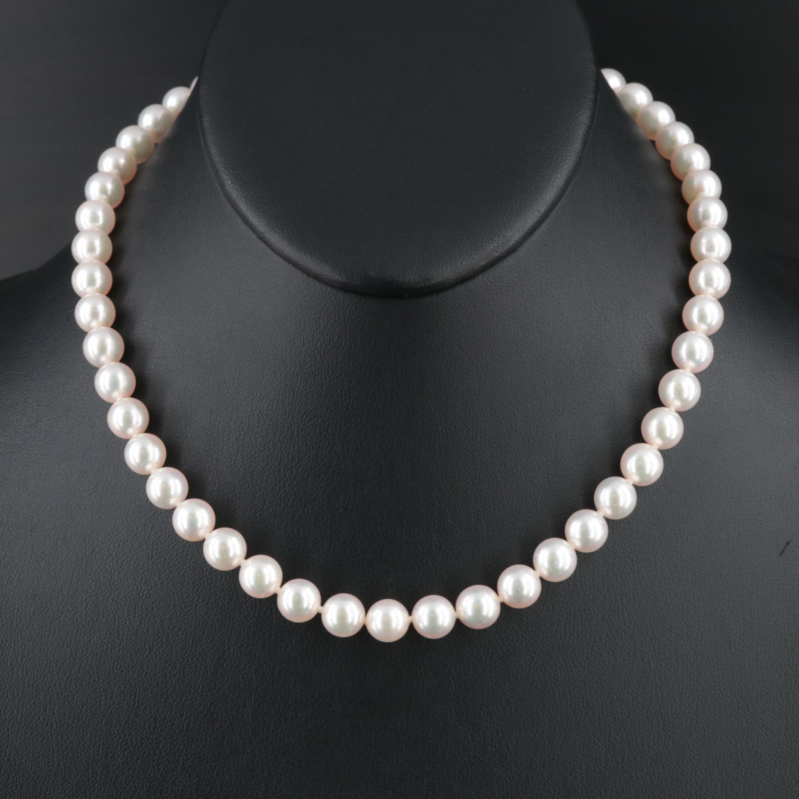 Mikimoto Pearl Necklace with 18K Clasp