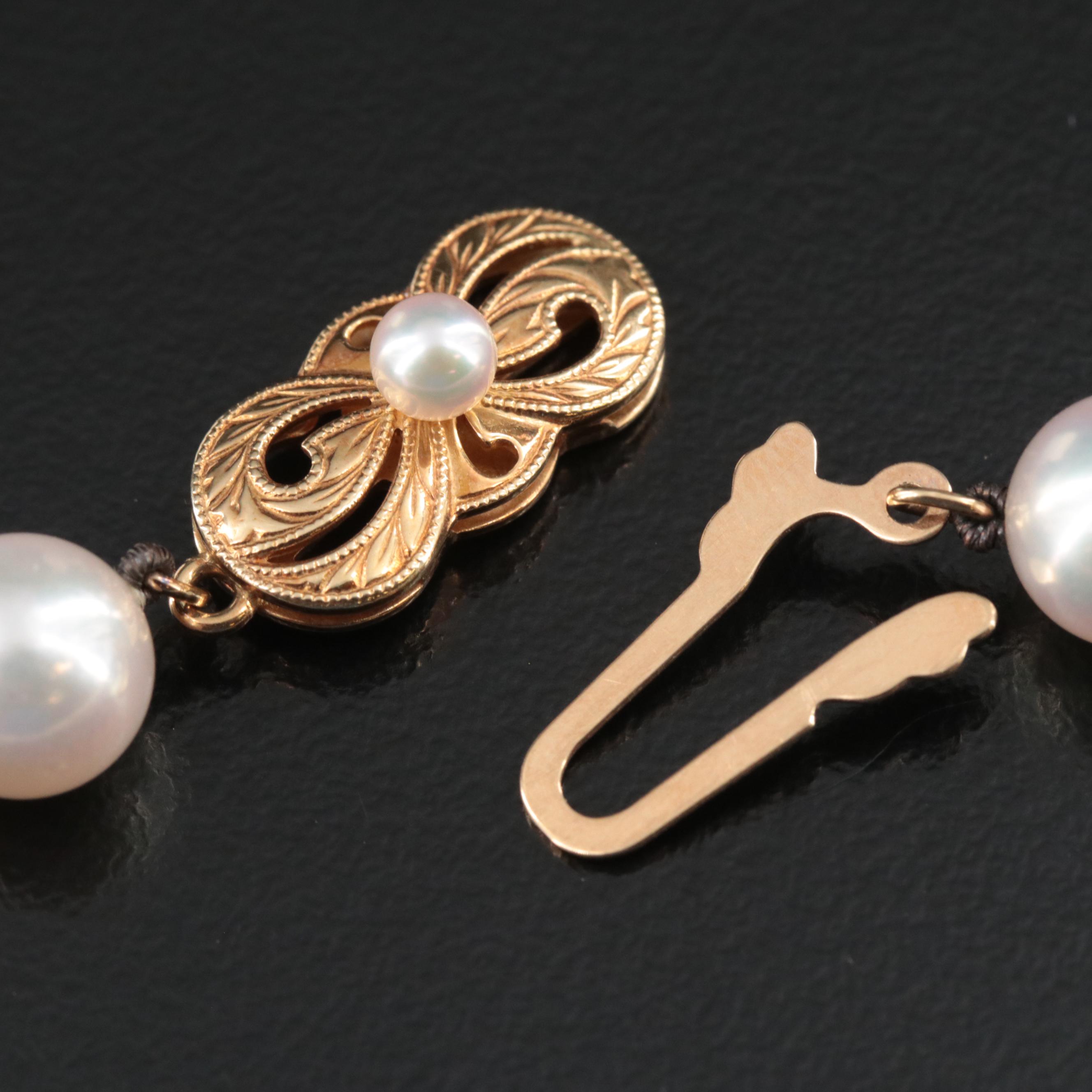 Mikimoto Pearl Necklace with 18K Clasp