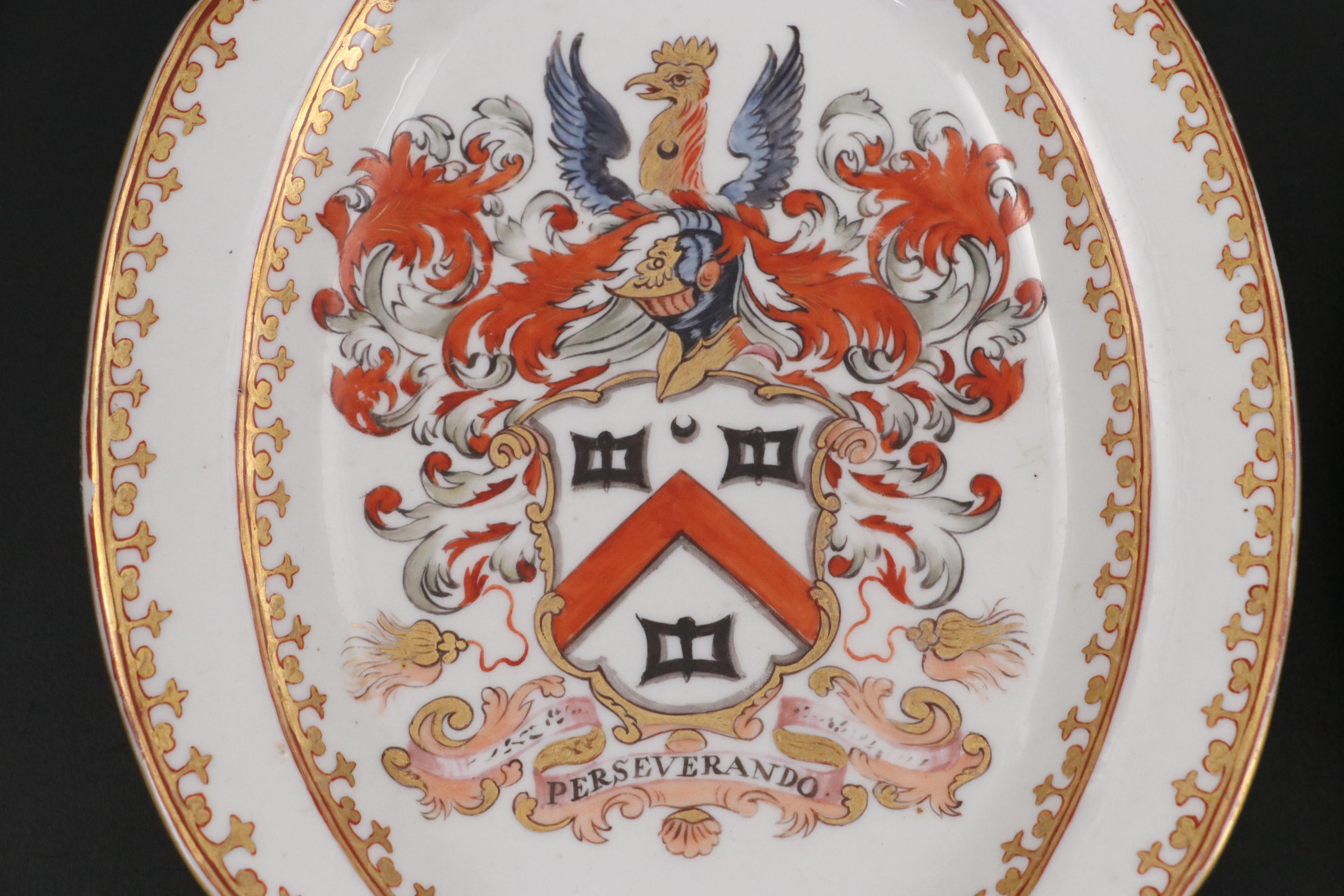 Worcester Heraldic Porcelain Sauce Boats, Circa 1800