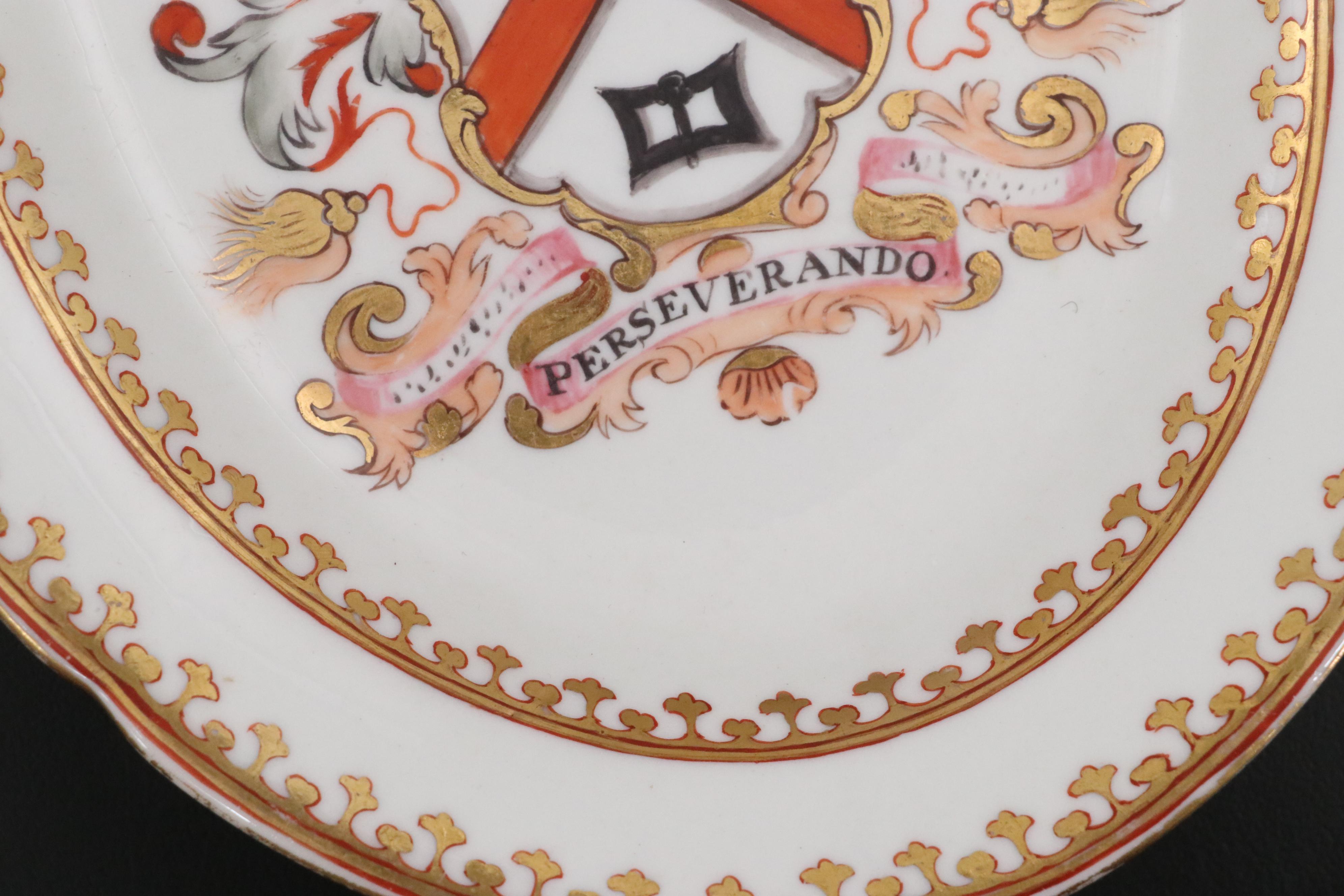 Worcester Heraldic Porcelain Sauce Boats, Circa 1800