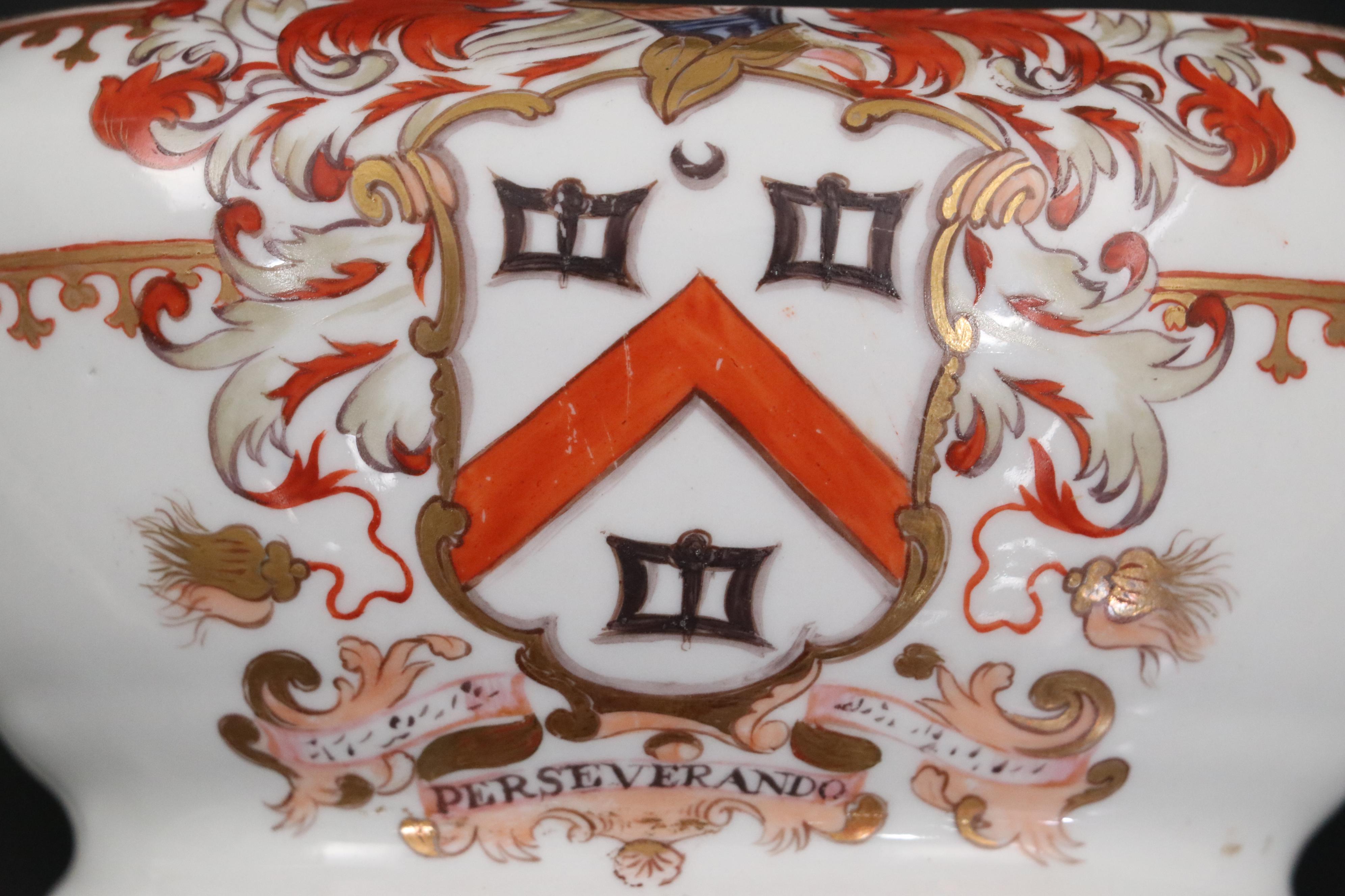 Worcester Heraldic Porcelain Sauce Boats, Circa 1800