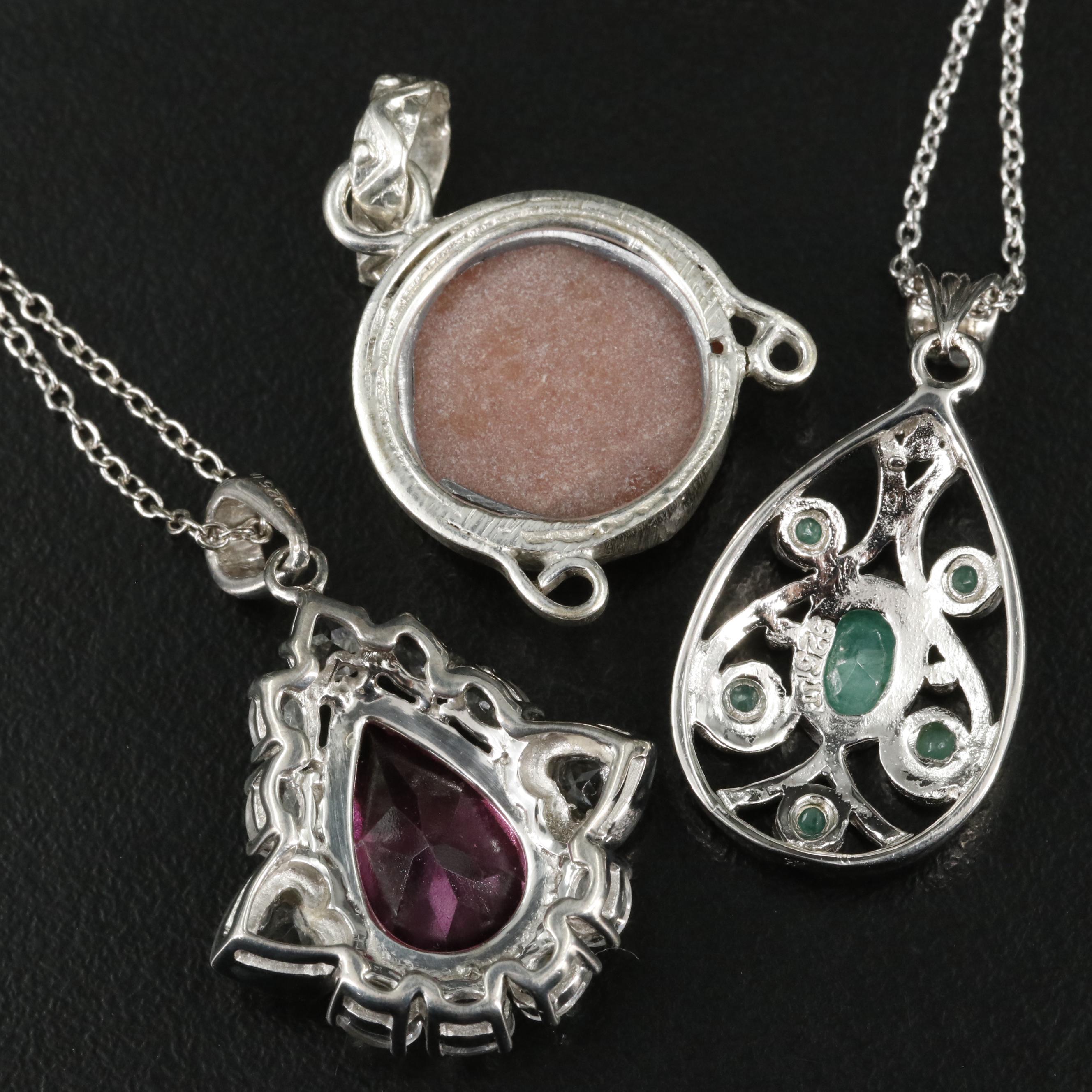 Group of 14 Assorted Sterling Silver Rings, Necklaces, Earrings, and Pendants