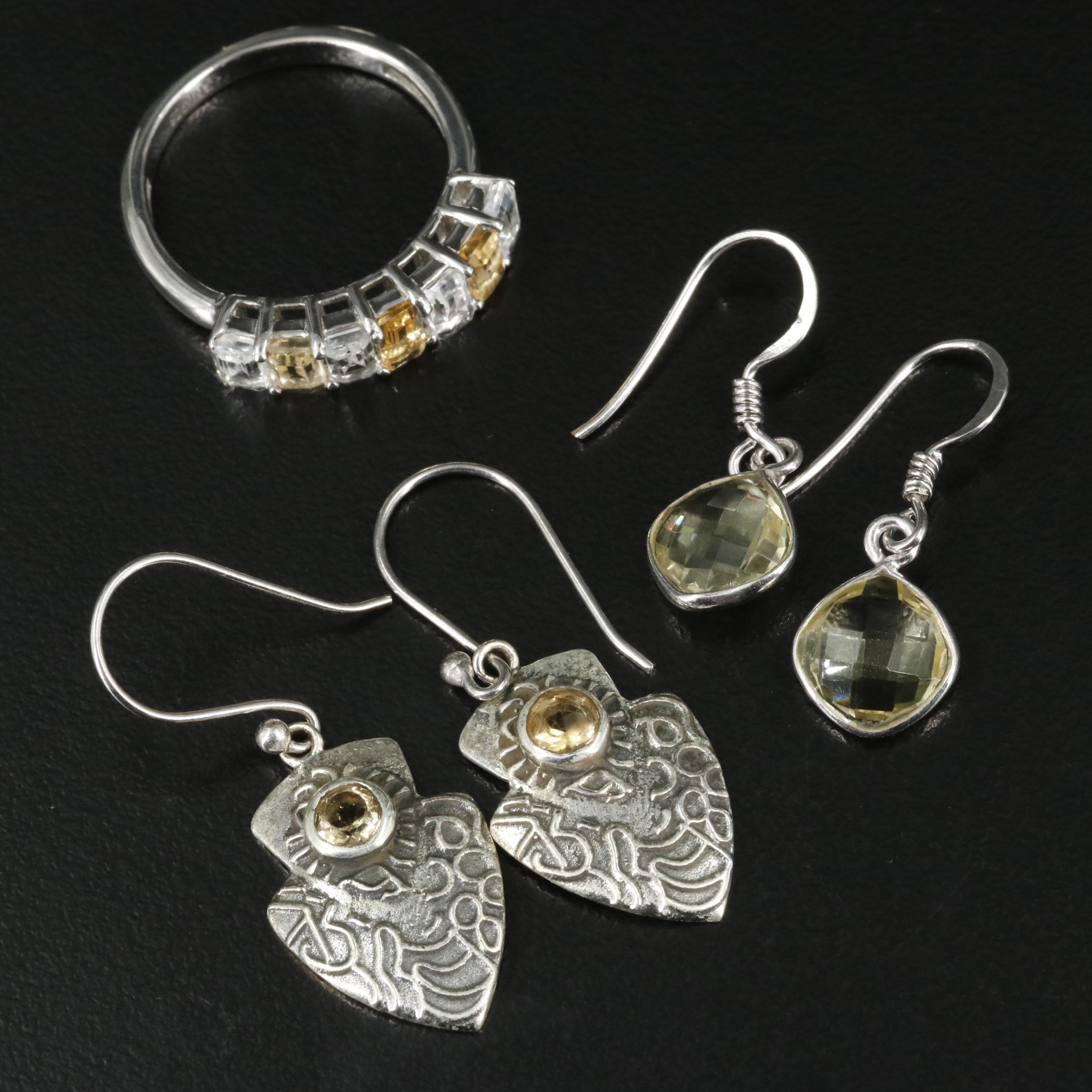 Group of 14 Assorted Sterling Silver Rings, Necklaces, Earrings, and Pendants