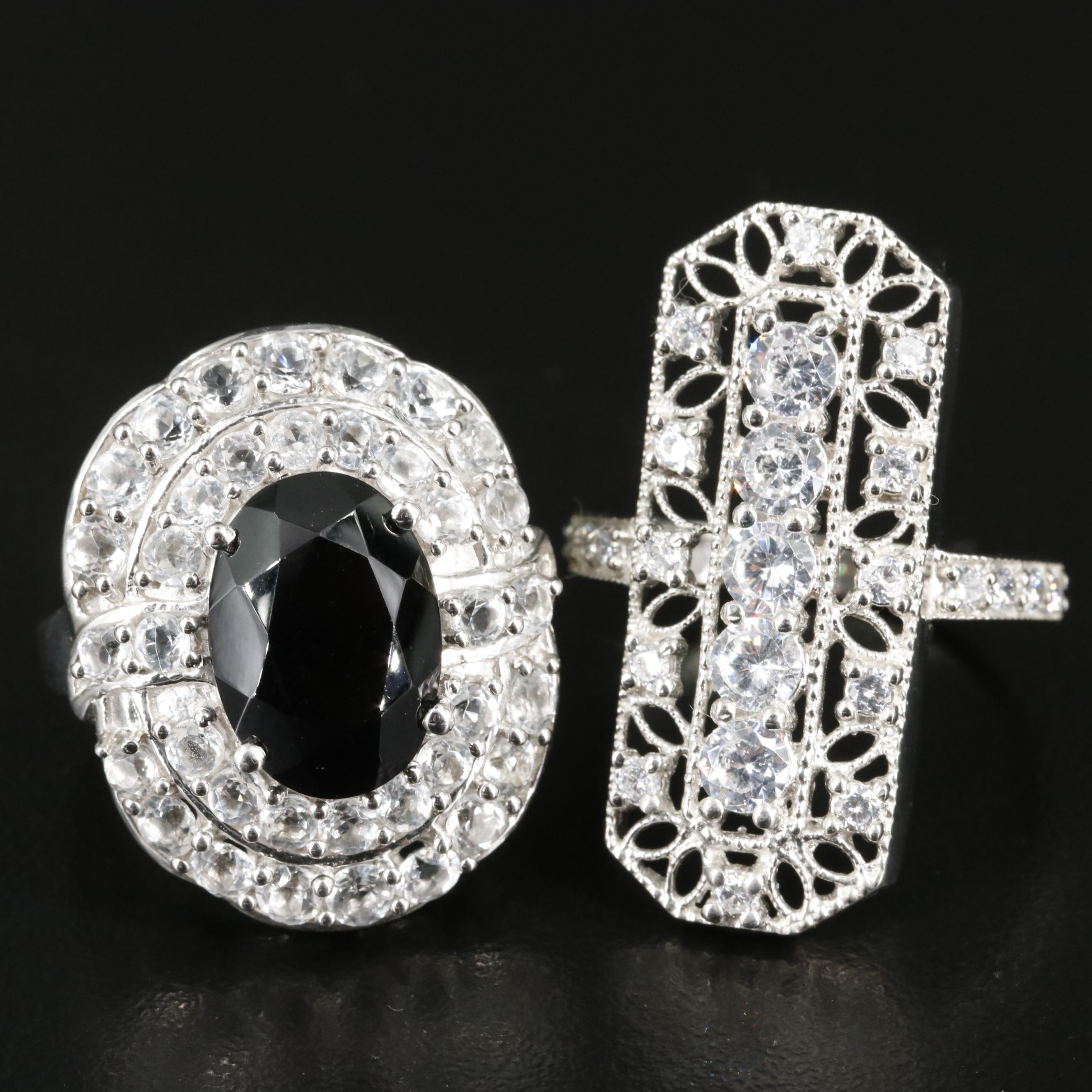 Group of 14 Assorted Sterling Silver Rings, Necklaces, Earrings, and Pendants