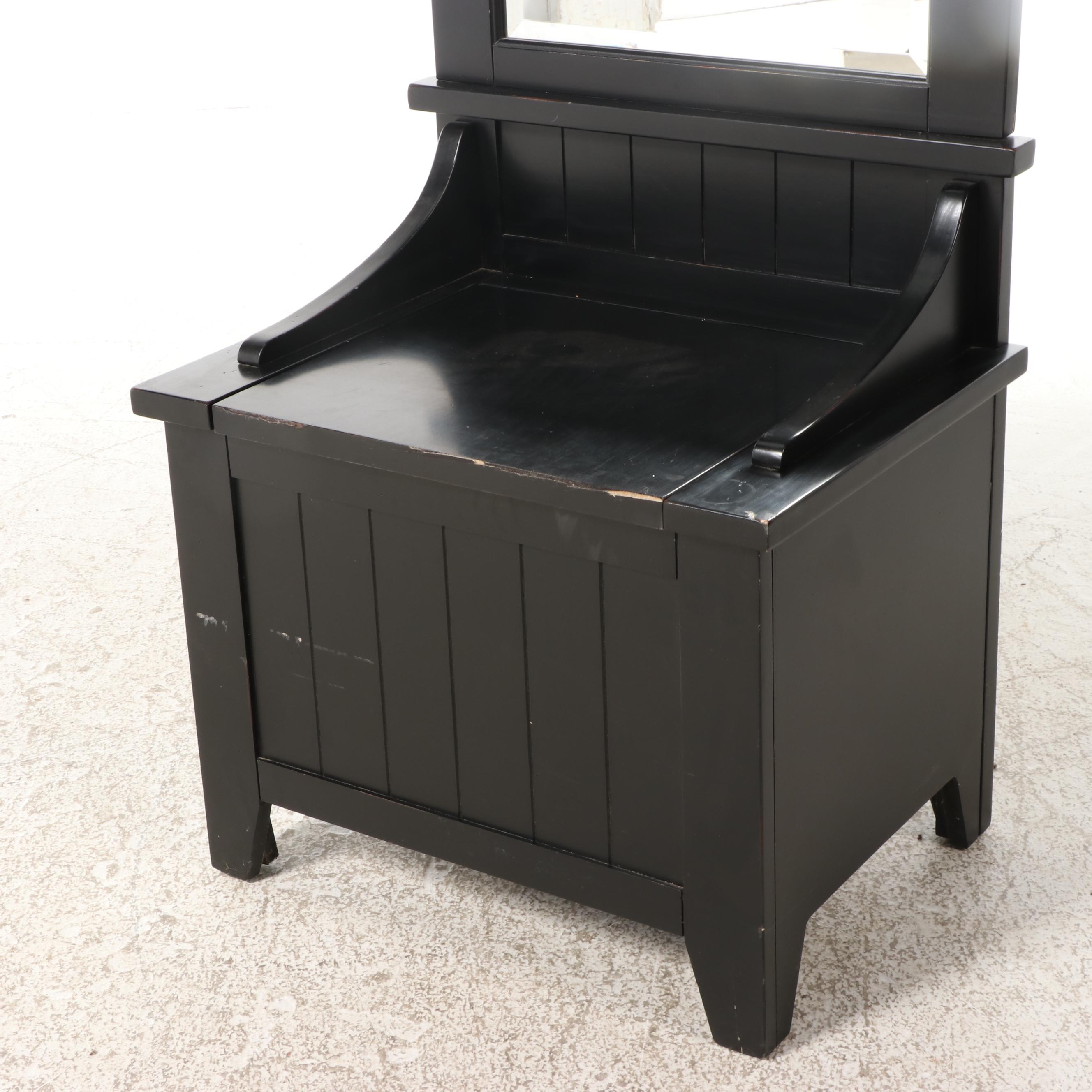 Shaker Style Painted Wood Hall Tree with Seat