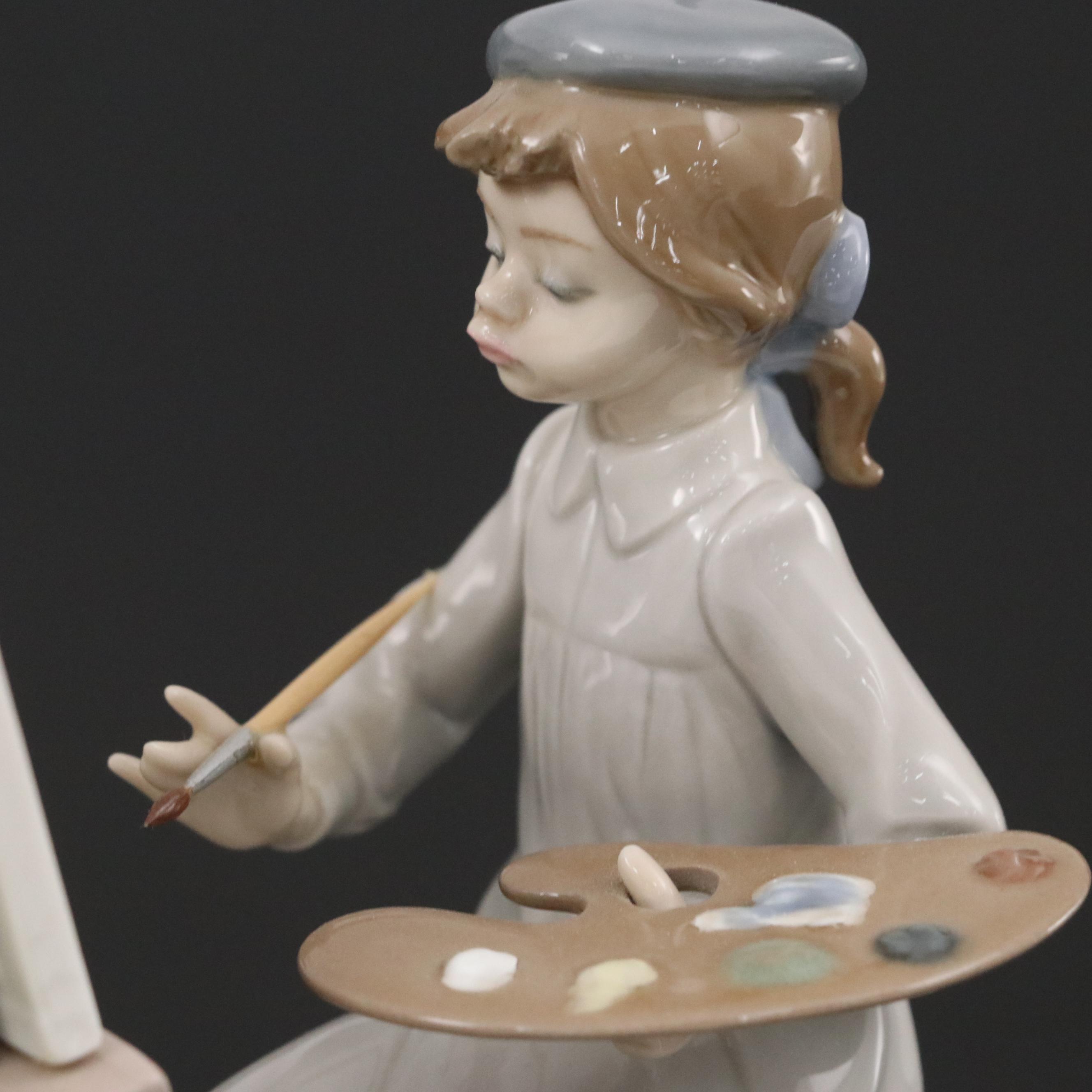 Lladró "Little Sculptor" and "Still Life" Porcelain Figurines, Late 20th Century