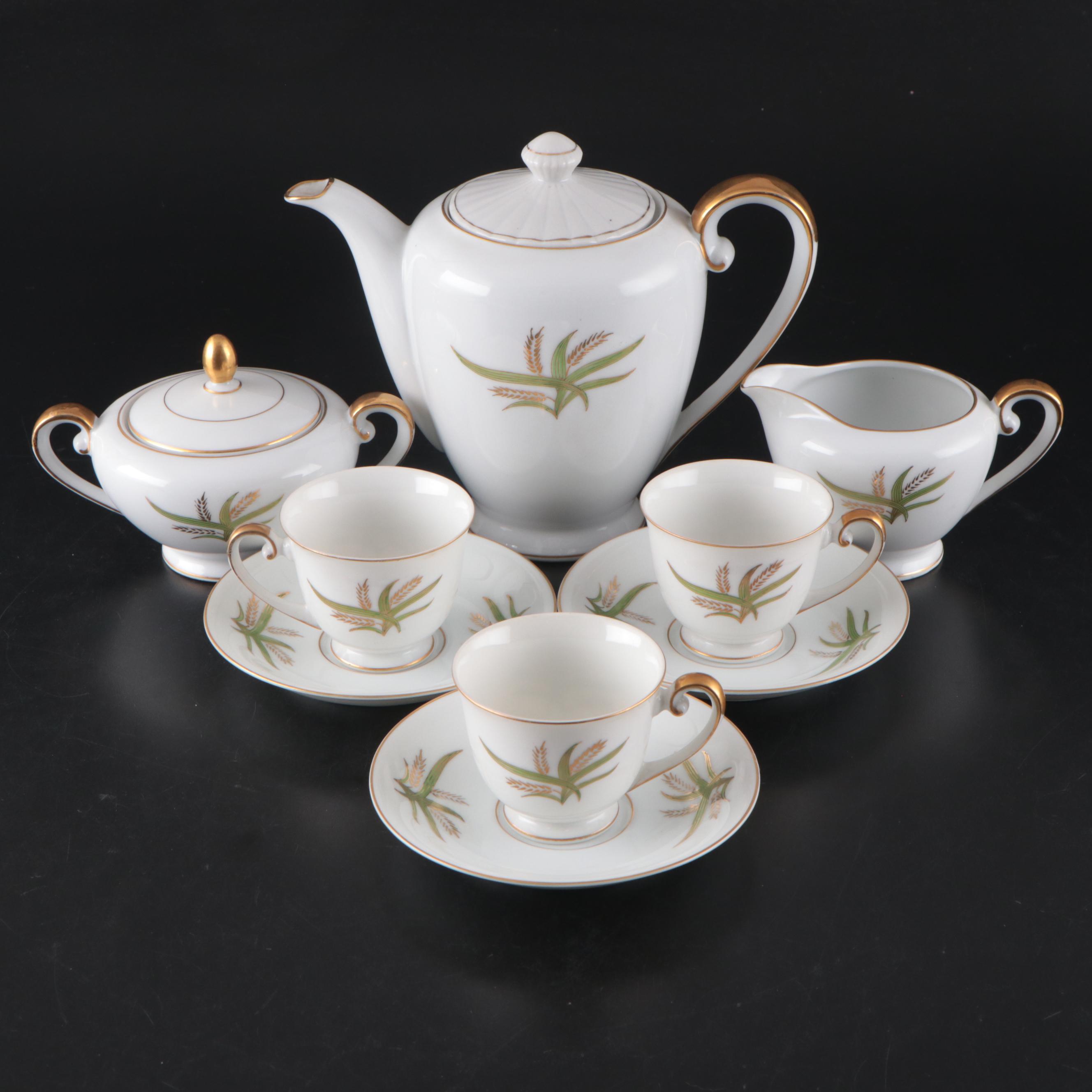 Fukagawa Arita "Wheat" Porcelain Teapot, Creamer, Sugar Bowl and More