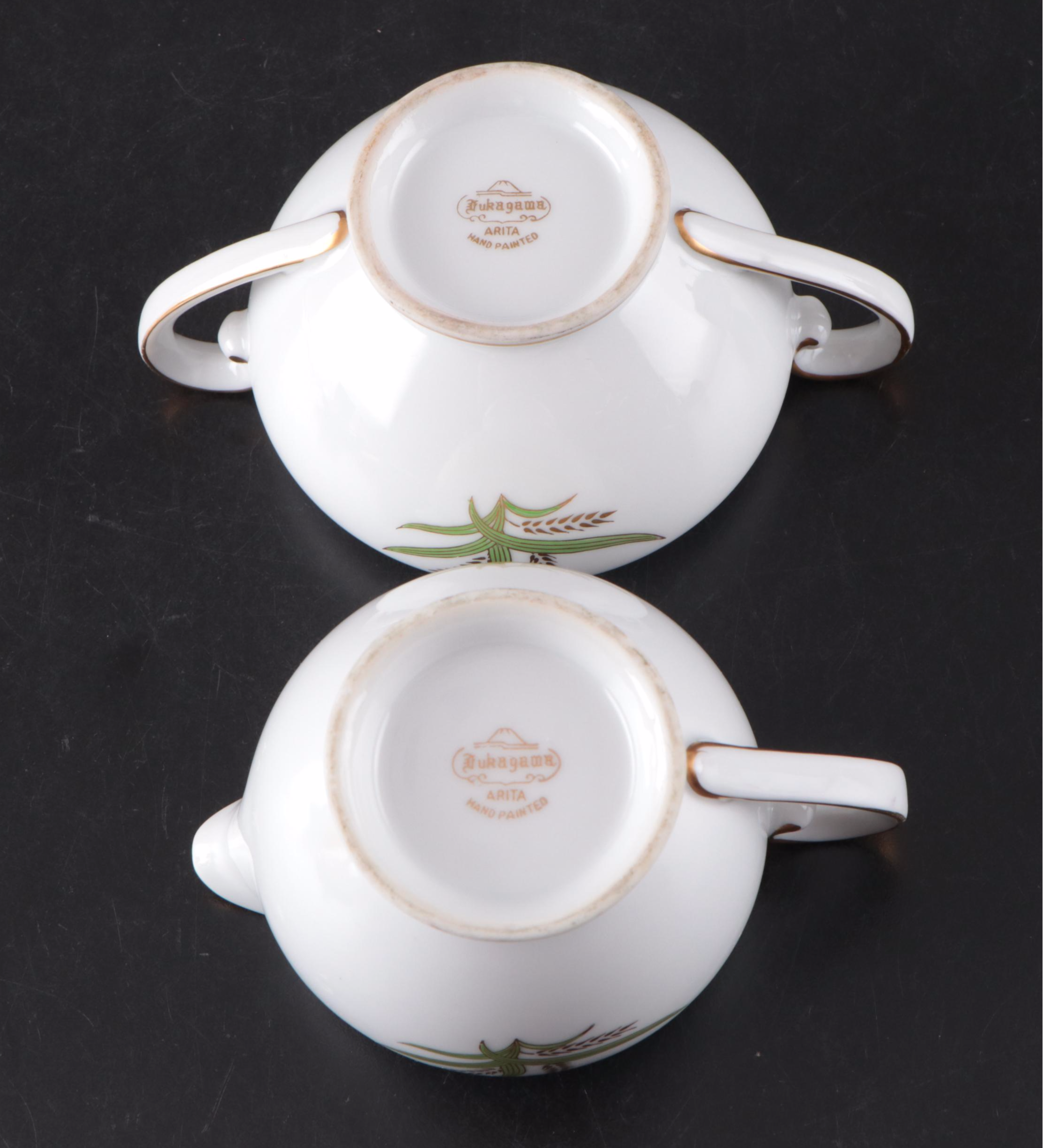 Fukagawa Arita "Wheat" Porcelain Teapot, Creamer, Sugar Bowl and More