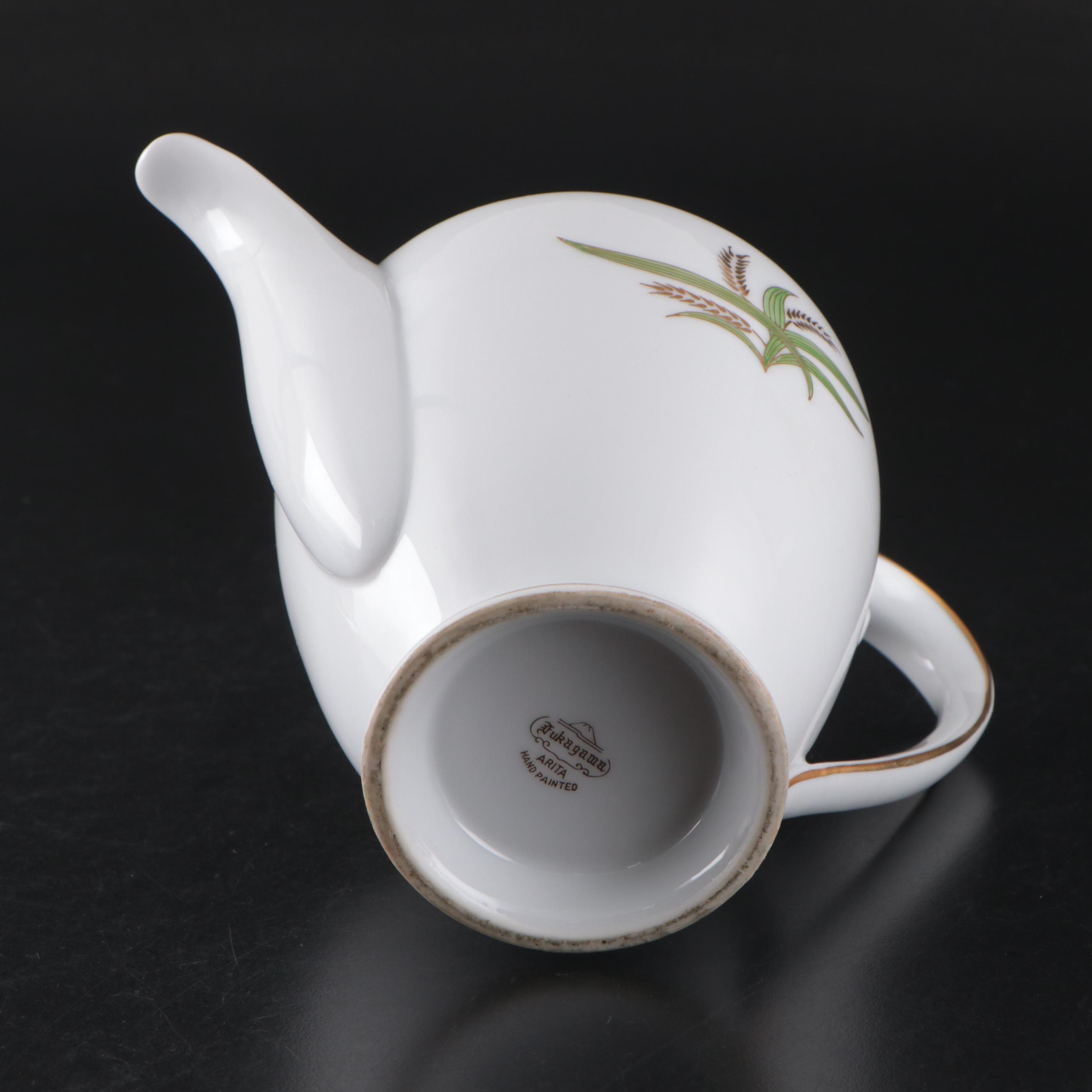 Fukagawa Arita "Wheat" Porcelain Teapot, Creamer, Sugar Bowl and More