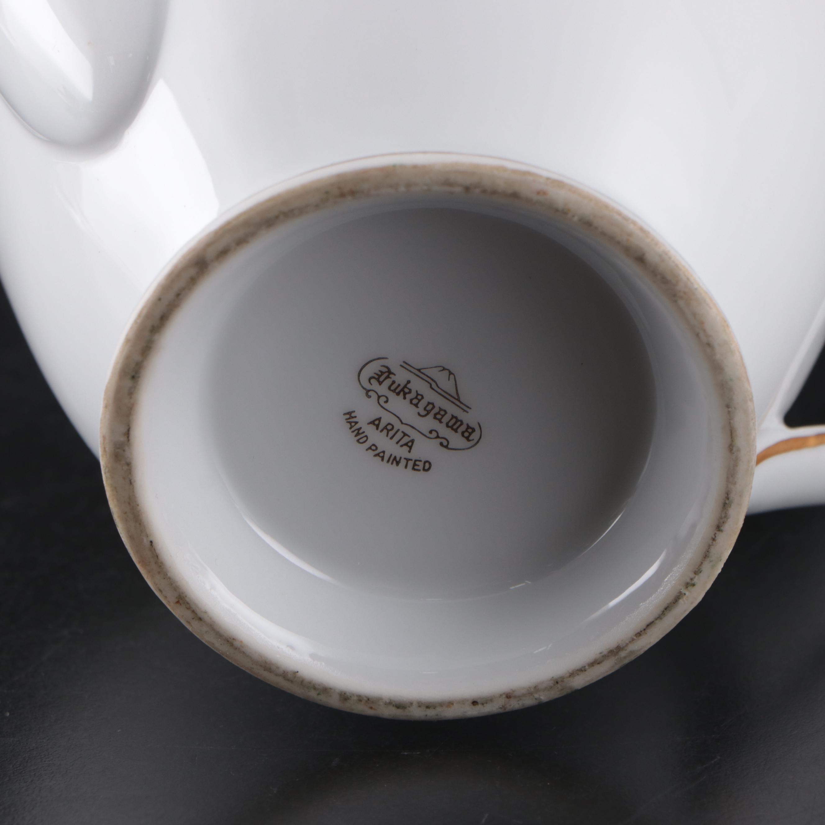 Fukagawa Arita "Wheat" Porcelain Teapot, Creamer, Sugar Bowl and More