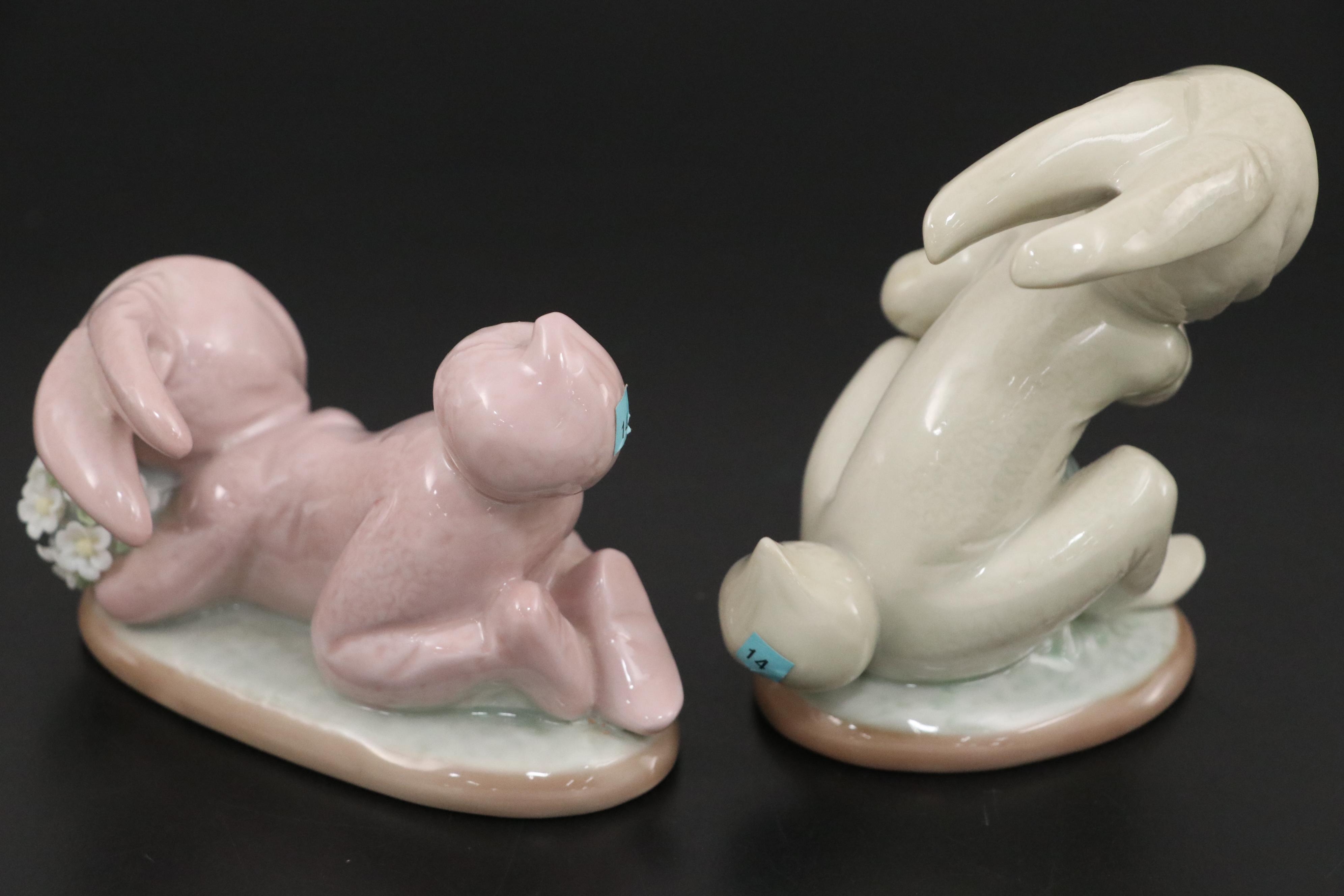 Lladró "Bunny Boy" Porcelain Figurine Set Designed by Juan Huerta, Late 20th C.