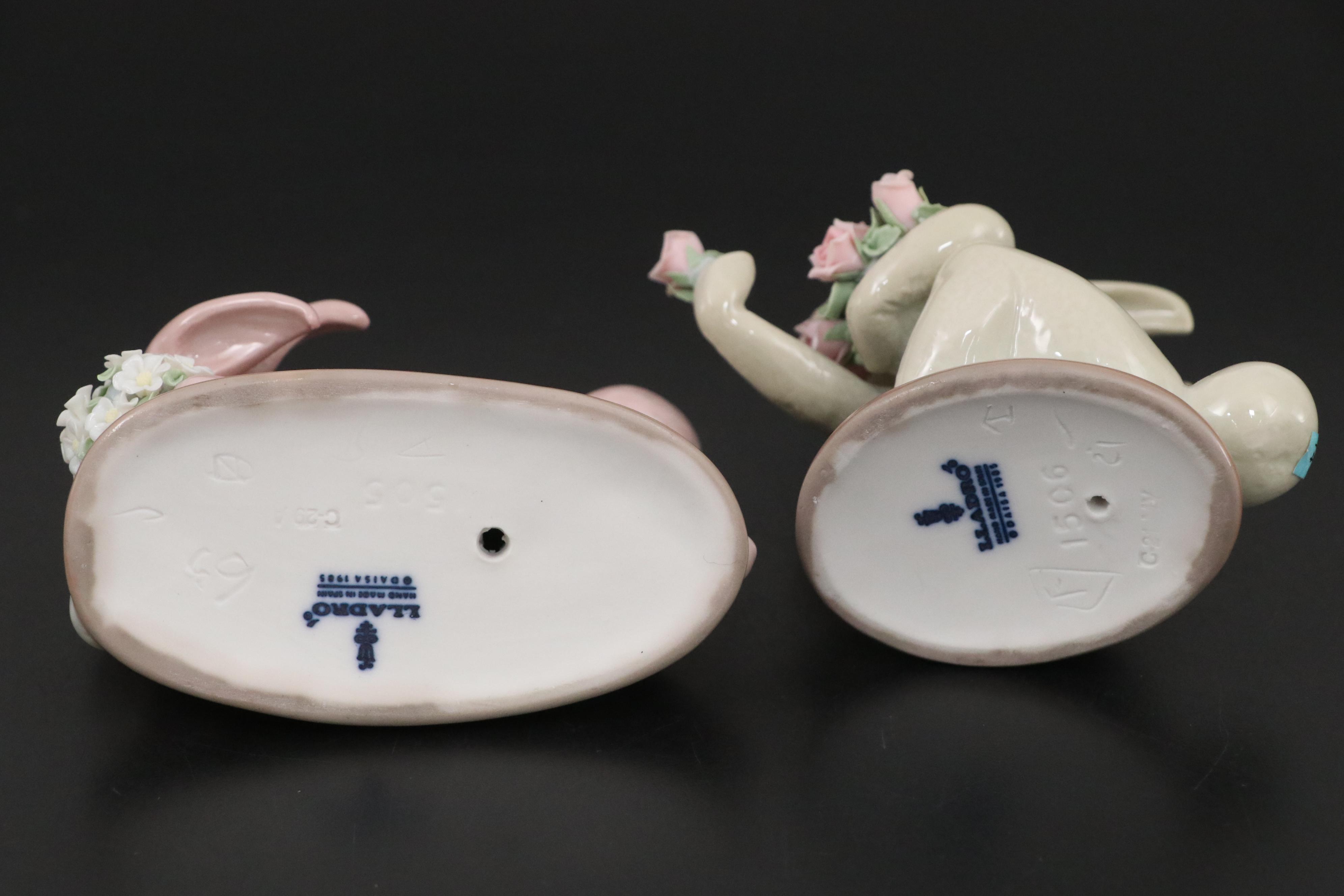 Lladró "Bunny Boy" Porcelain Figurine Set Designed by Juan Huerta, Late 20th C.