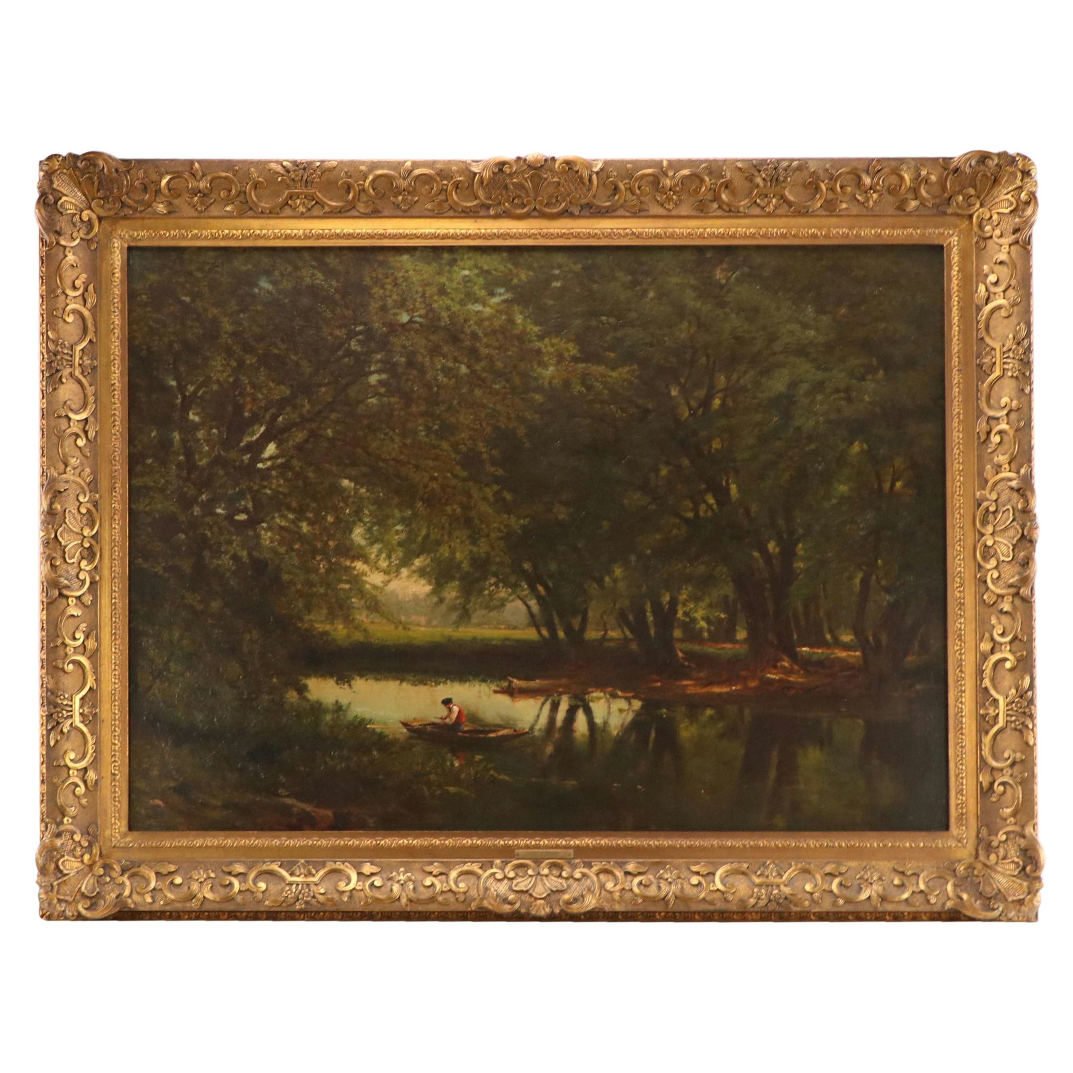 George Inness Oil Painting "Sunlight and Shadow (Midsummer)," 1860