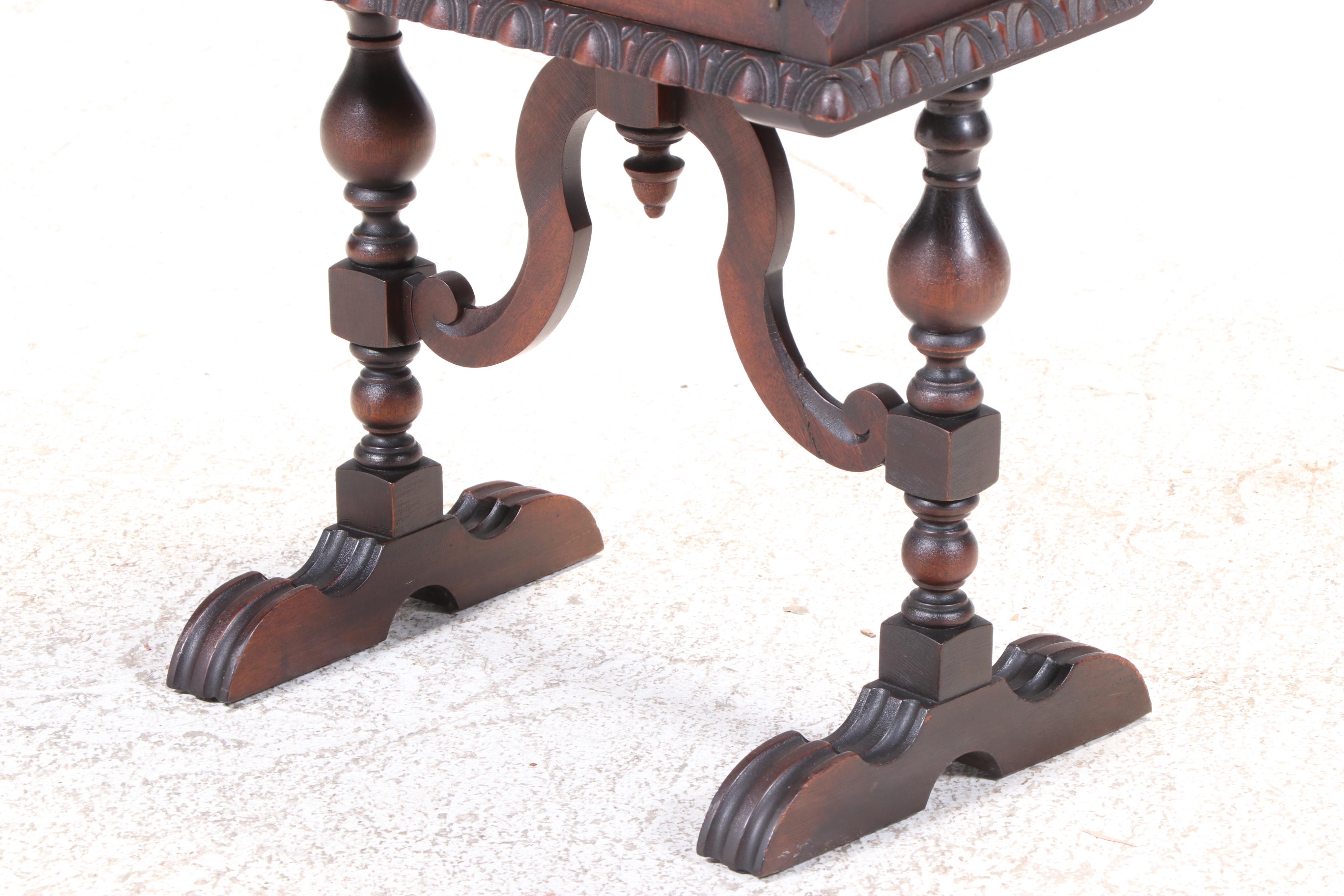 Jacobean Style Wooden Smoking Cabinet, Mid-20th Century