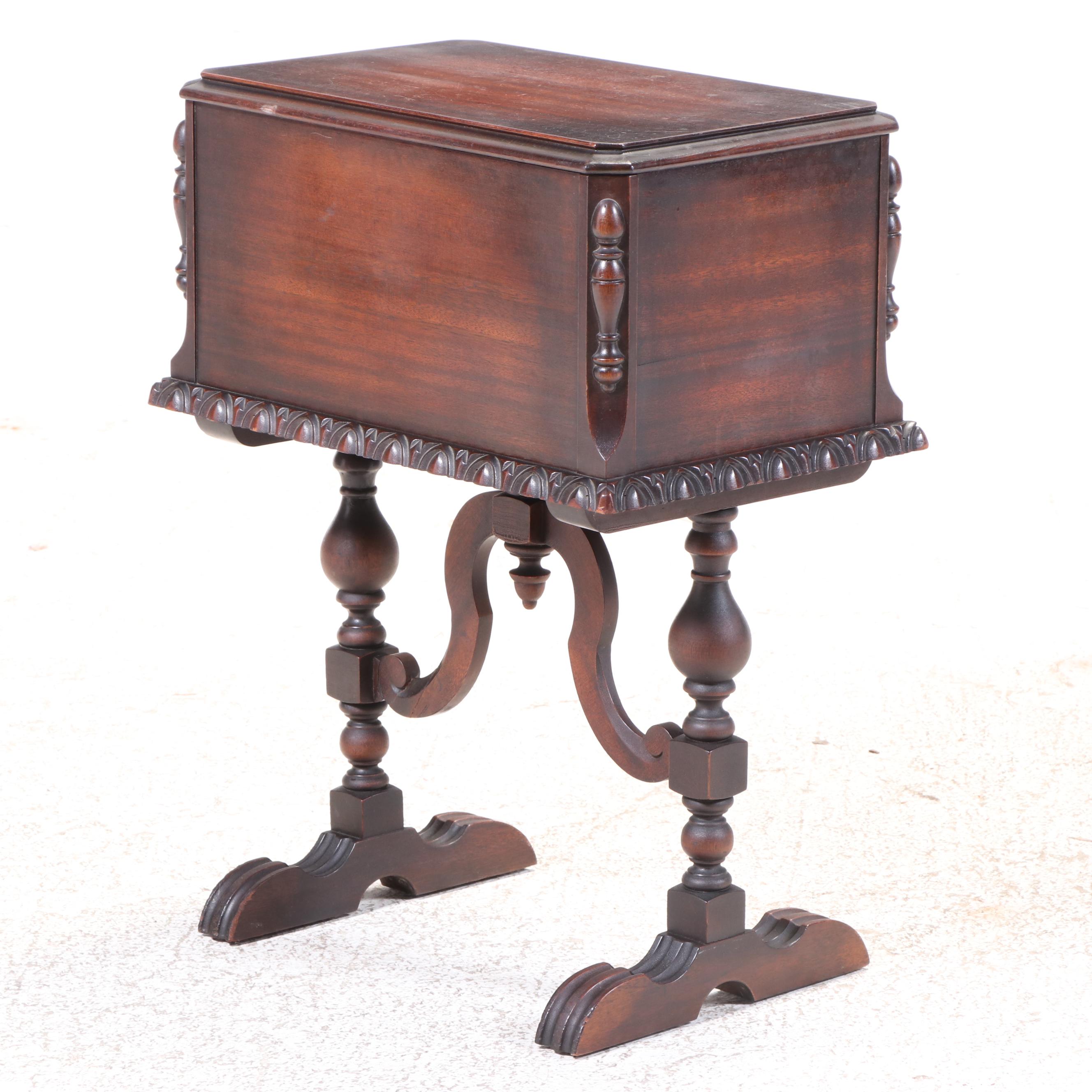 Jacobean Style Wooden Smoking Cabinet, Mid-20th Century