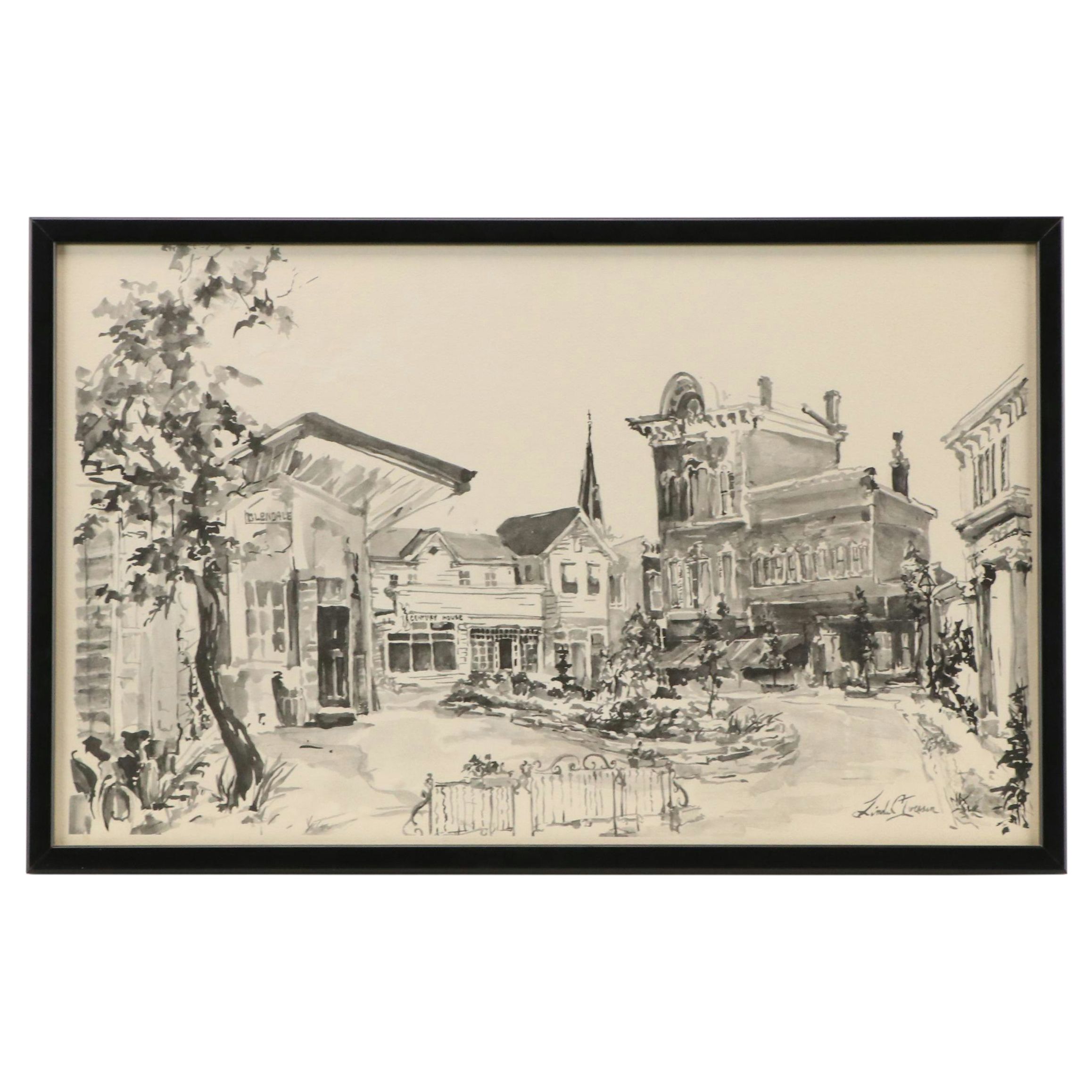 Cityscape Offset Lithograph After Linda Cunningham Iverson