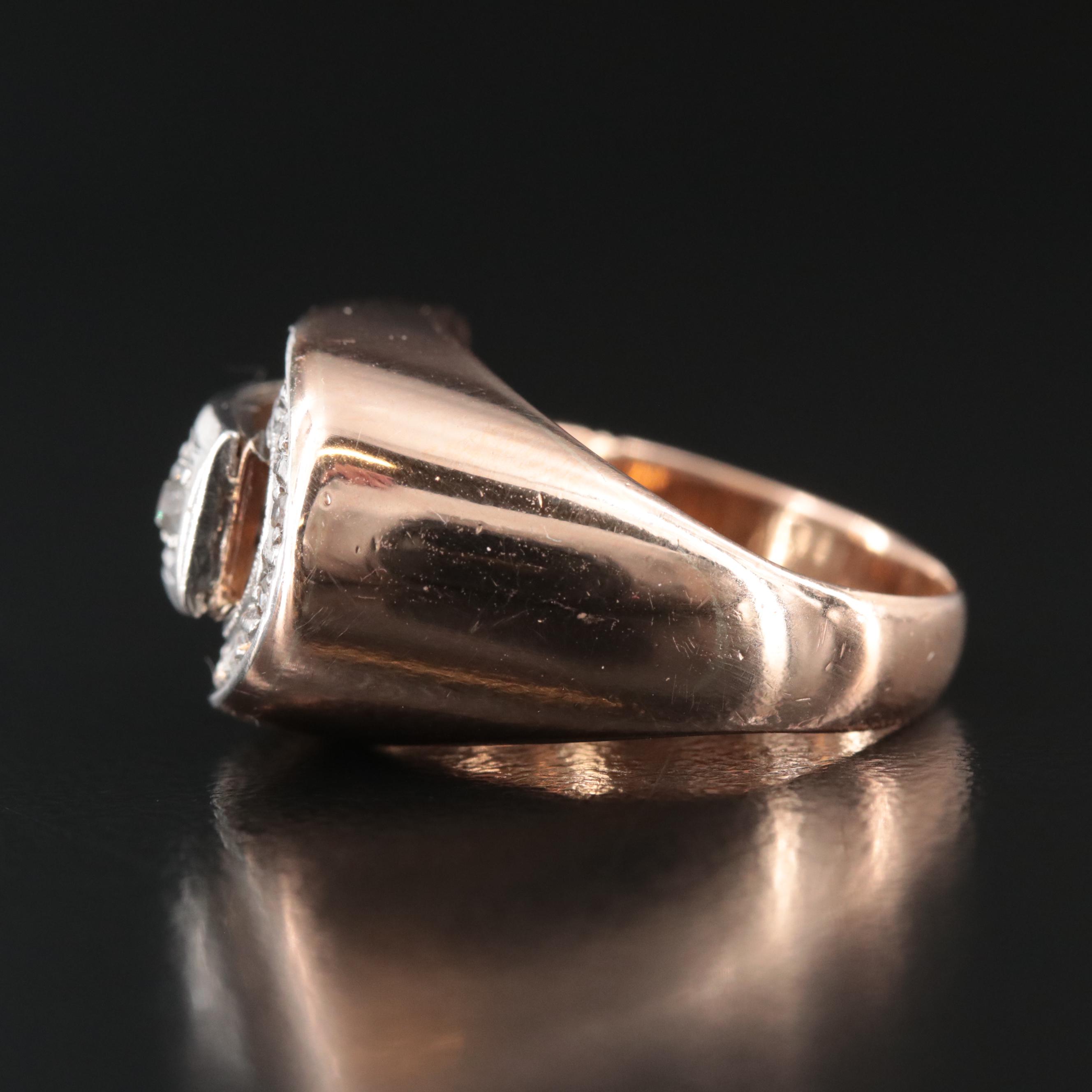 Retro 18K 0.35 CTW Diamond Buckle Ring with Platinum Accents