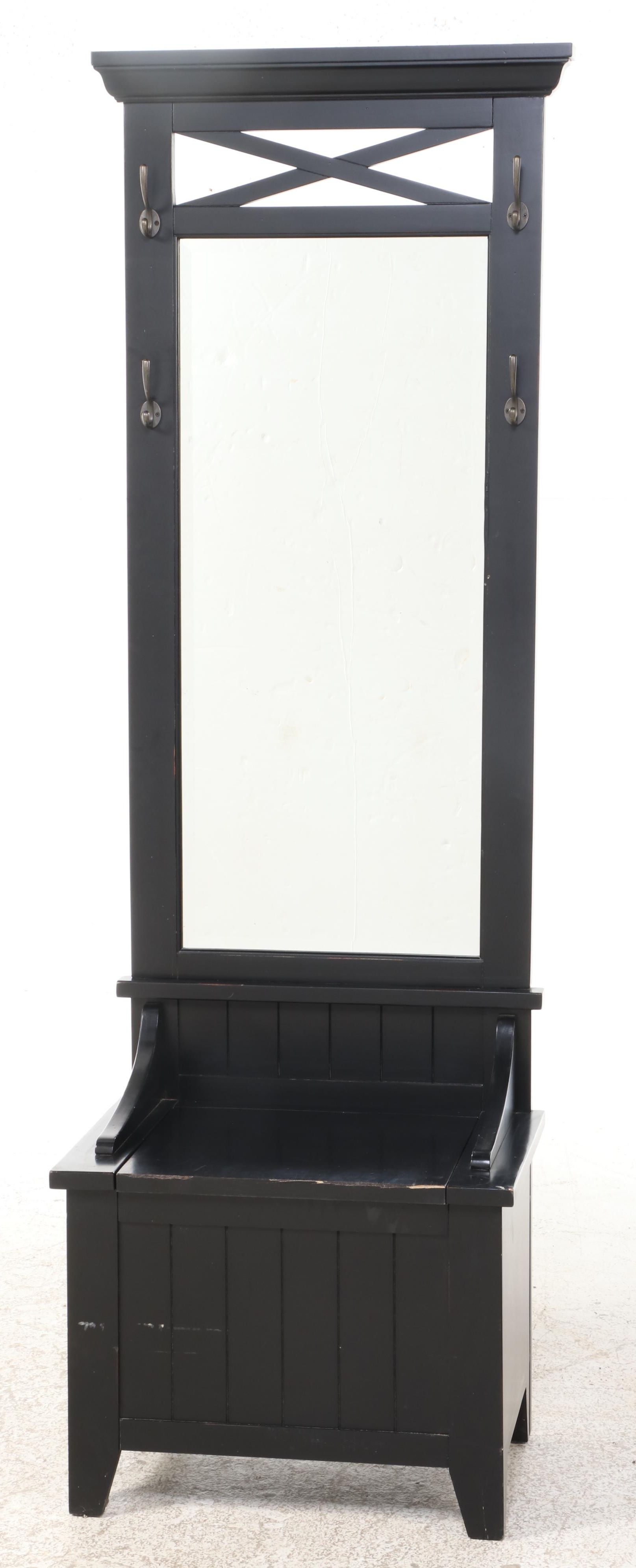 Shaker Style Painted Wood Hall Tree with Seat