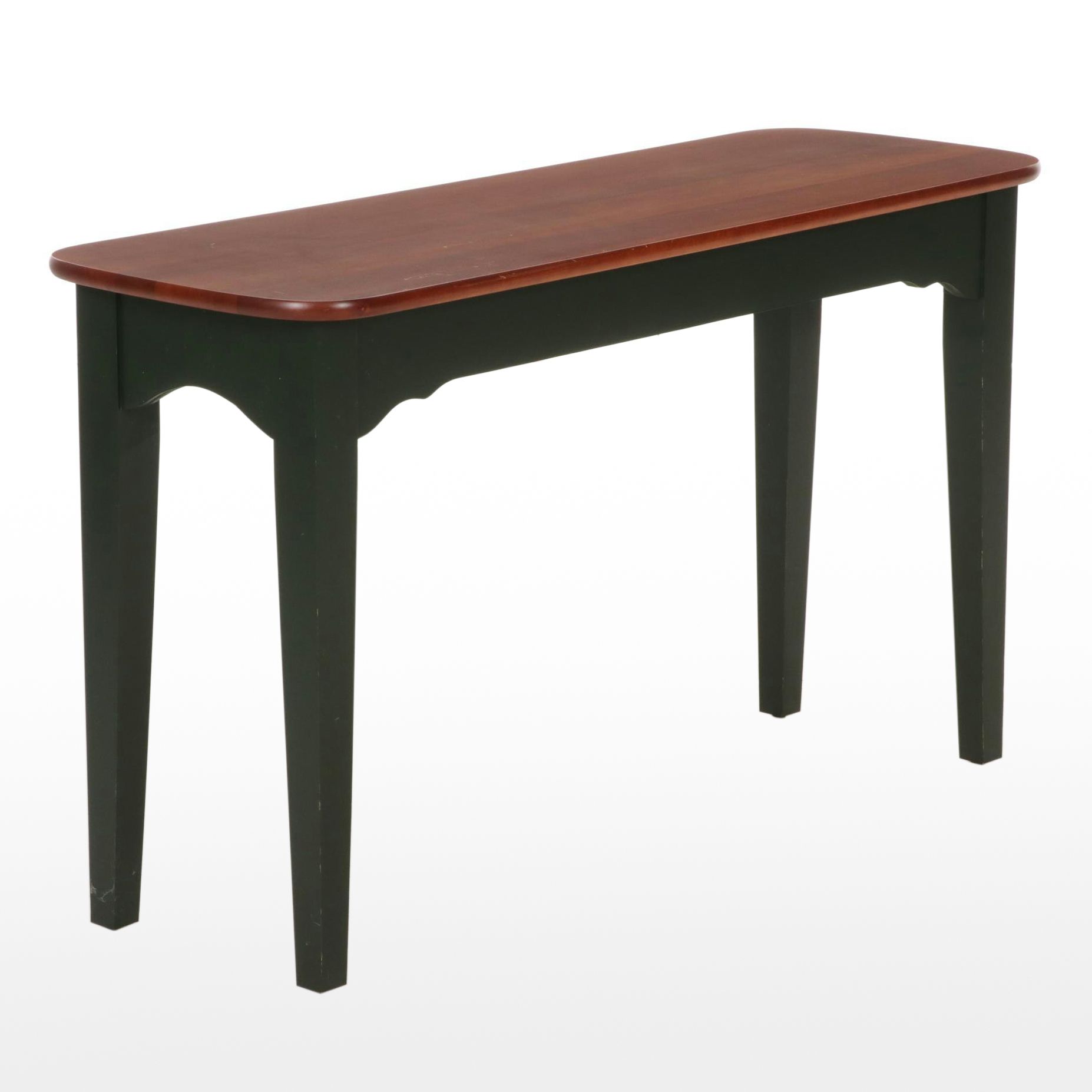 Riverside Furniture Hardwood Sofa Table with Green Stained Base, 21st Century