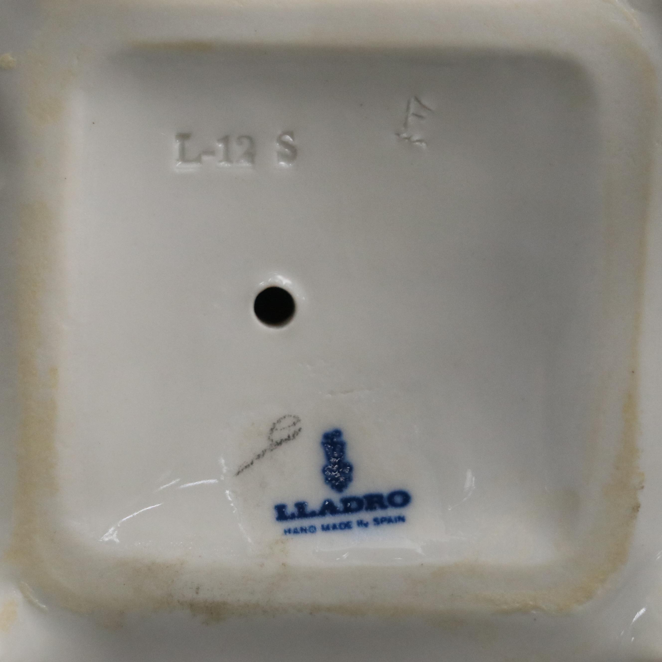 Lladró "Young Harlequin" Holding a Cat and "Bunny Hugs" Porcelain Figurines