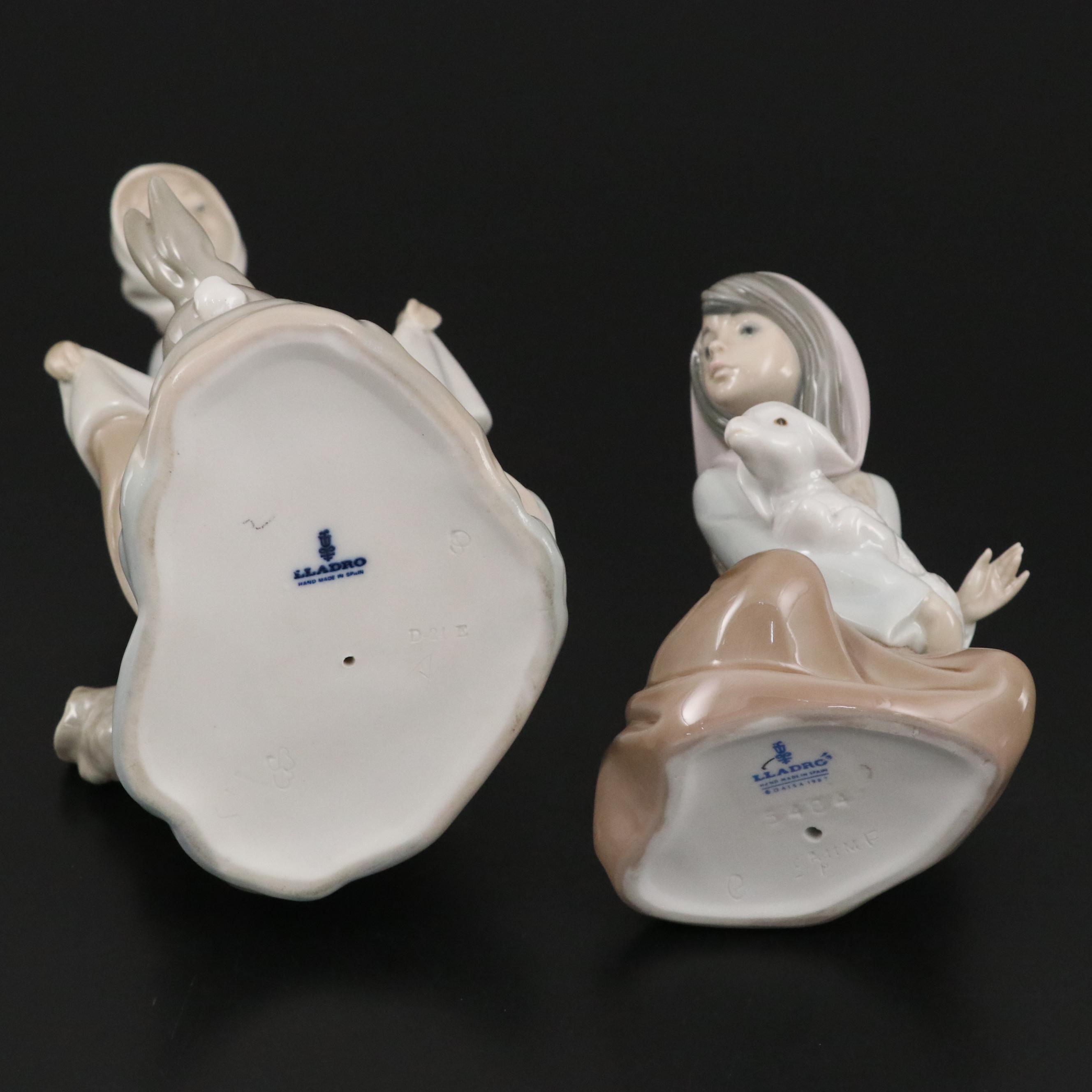 Lladró "Rabbit's Food" and "Lost Lamb" Porcelain Figurines, Late 20th Century