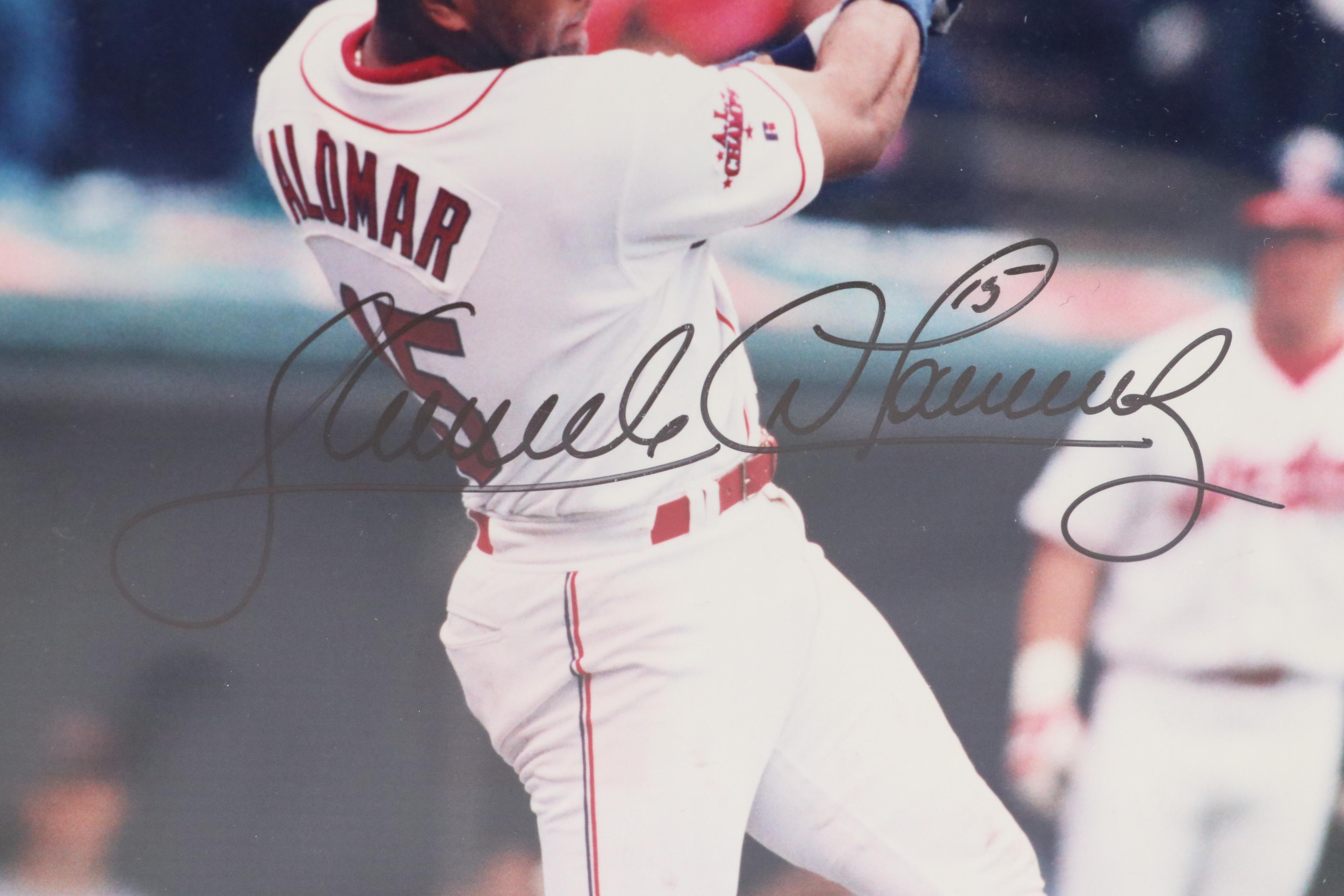 Rajai Davis, Sandy Alomar Jr., with Other Signed Baseball Photo and Cards