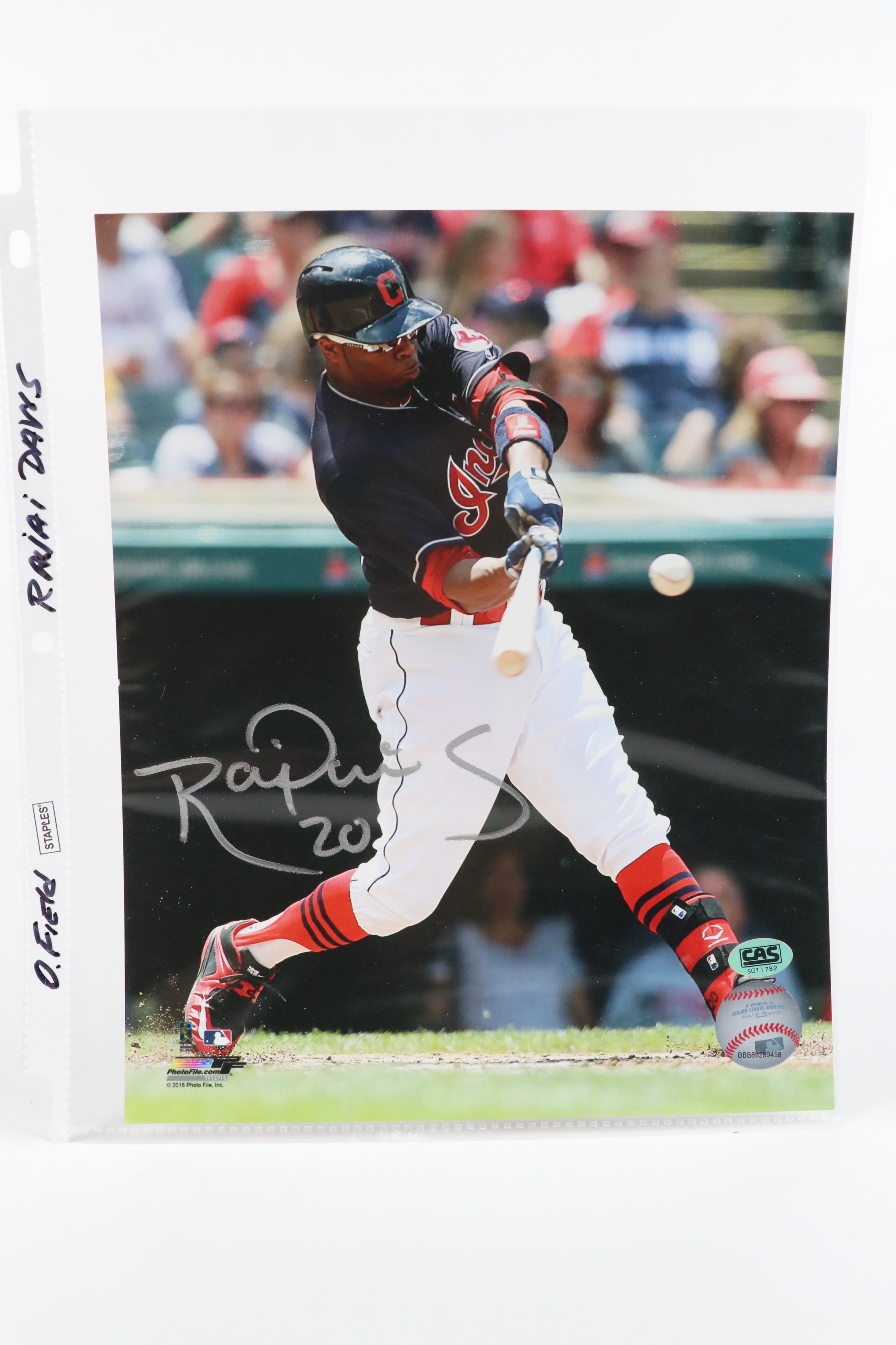 Rajai Davis, Sandy Alomar Jr., with Other Signed Baseball Photo and Cards