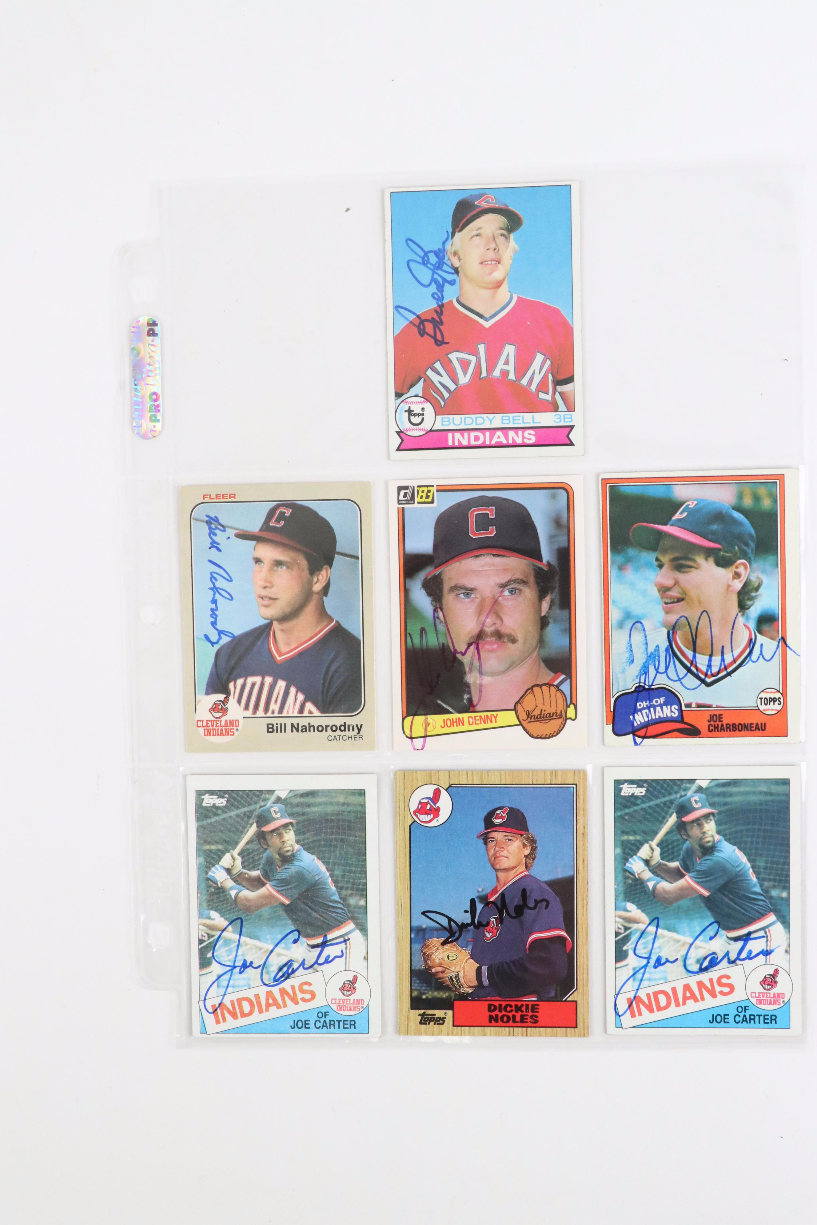 Rajai Davis, Sandy Alomar Jr., with Other Signed Baseball Photo and Cards