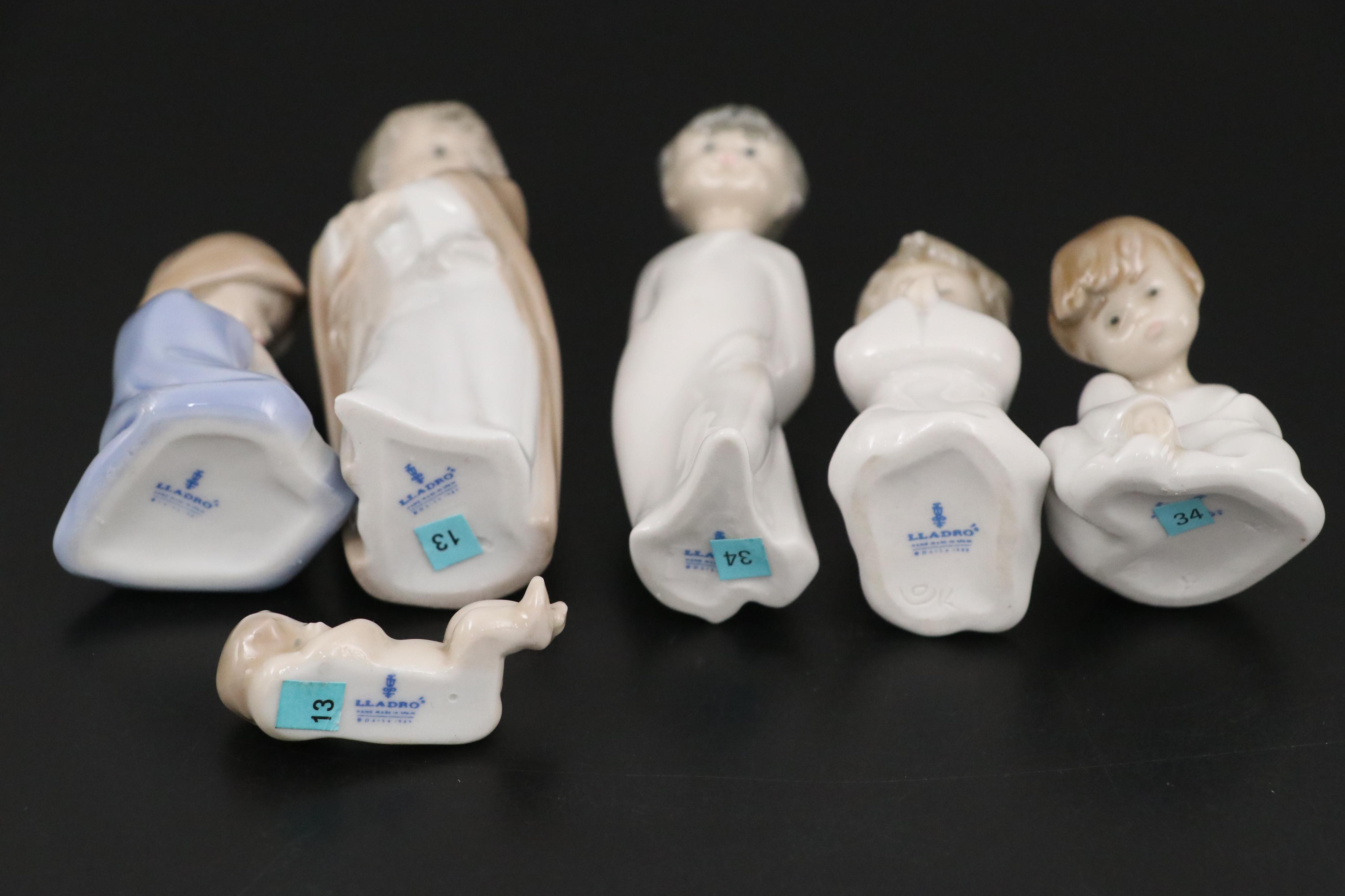 Lladró Mini Nativity Porcelain Ornaments, Late 20th Century