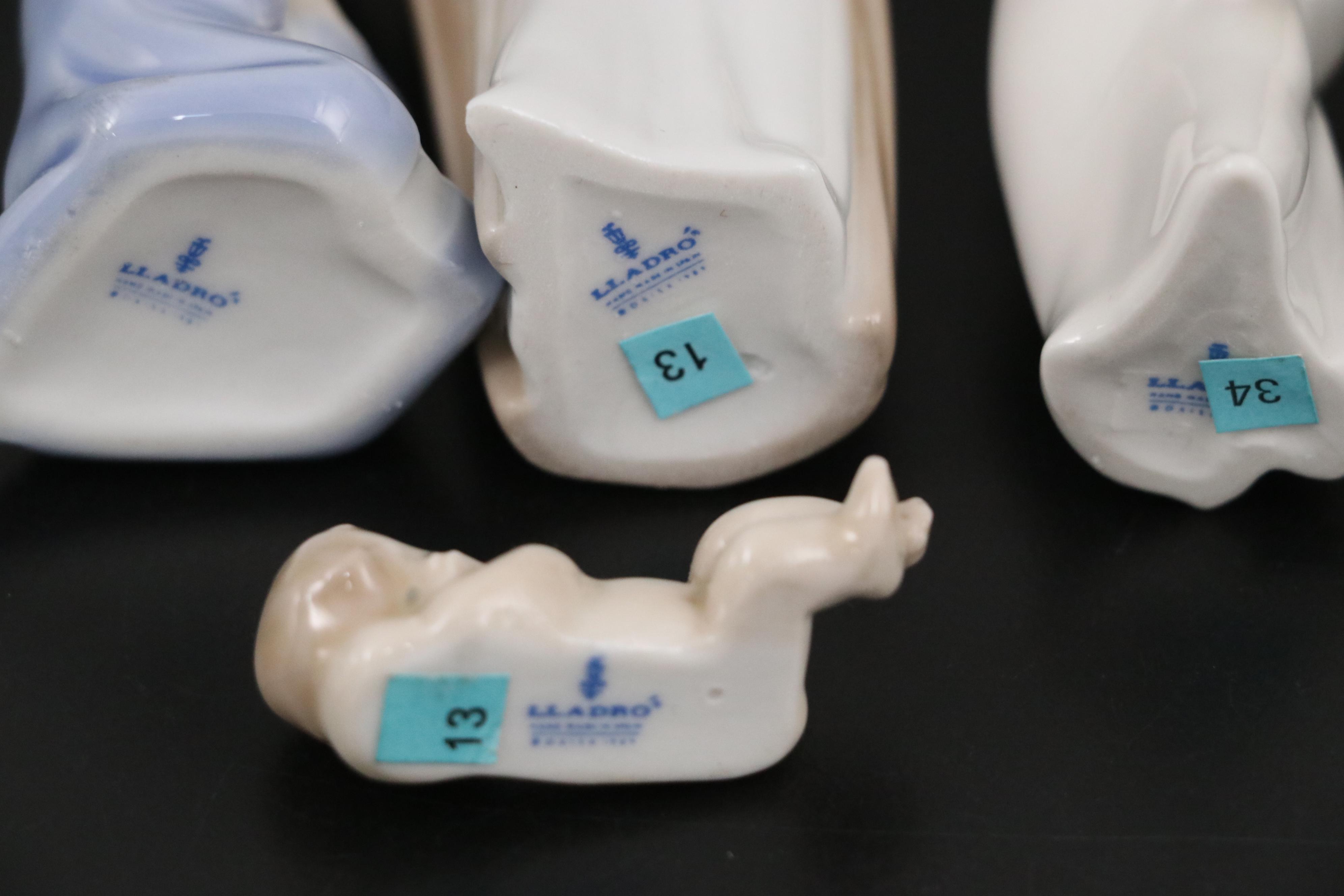 Lladró Mini Nativity Porcelain Ornaments, Late 20th Century