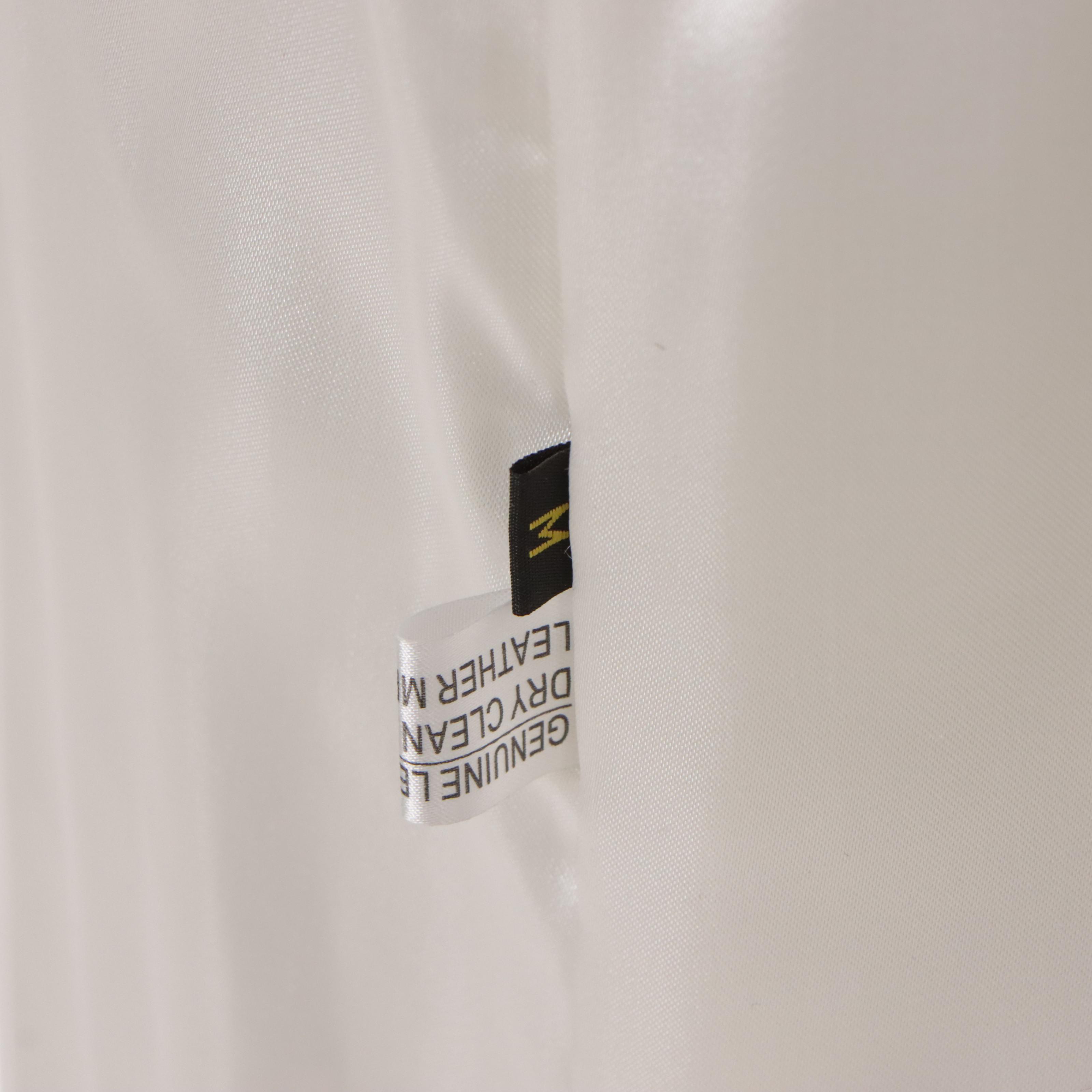 Birger Christensen White Leather Jacket with Mink Fur Collar