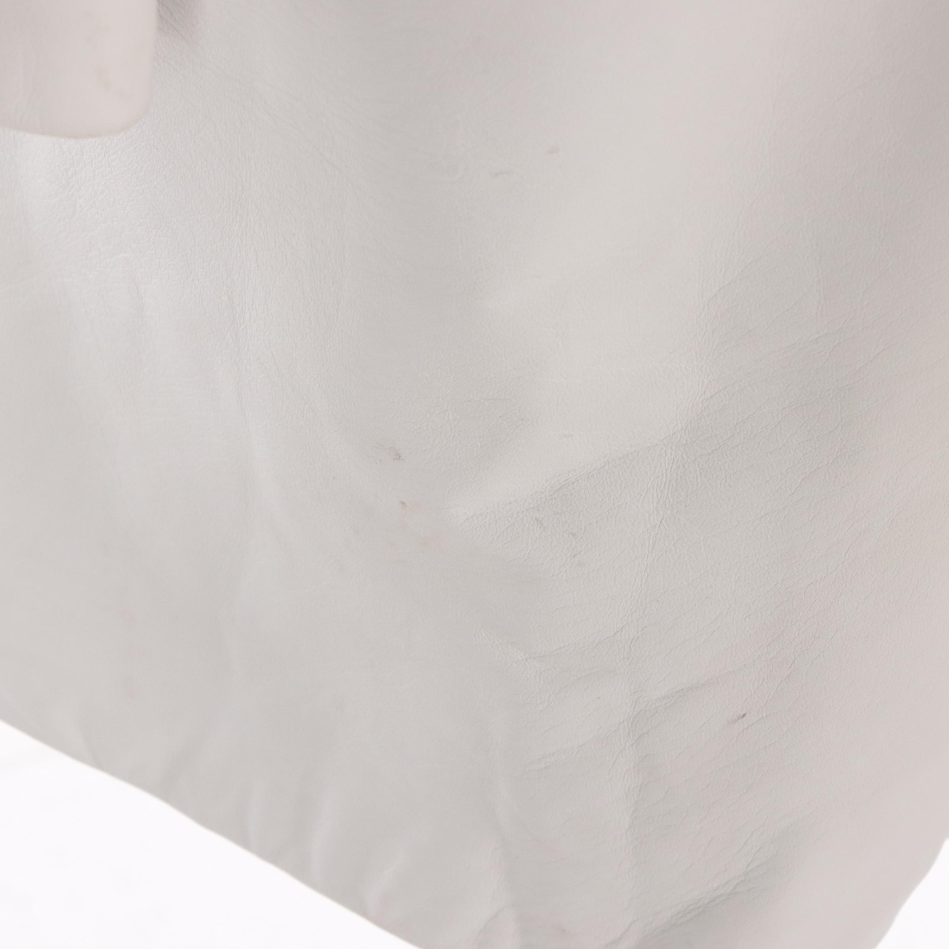 Birger Christensen White Leather Jacket with Mink Fur Collar