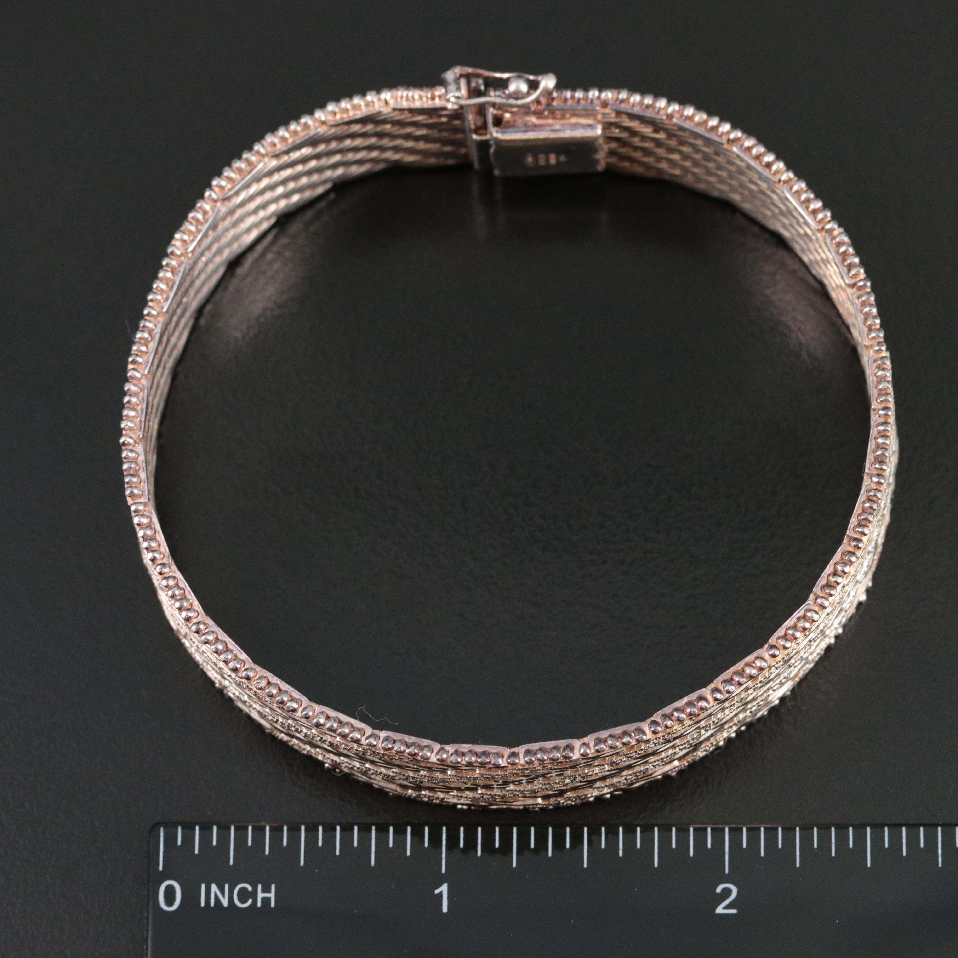 Milor Italian 950 Silver Riccio Chain Bracelet