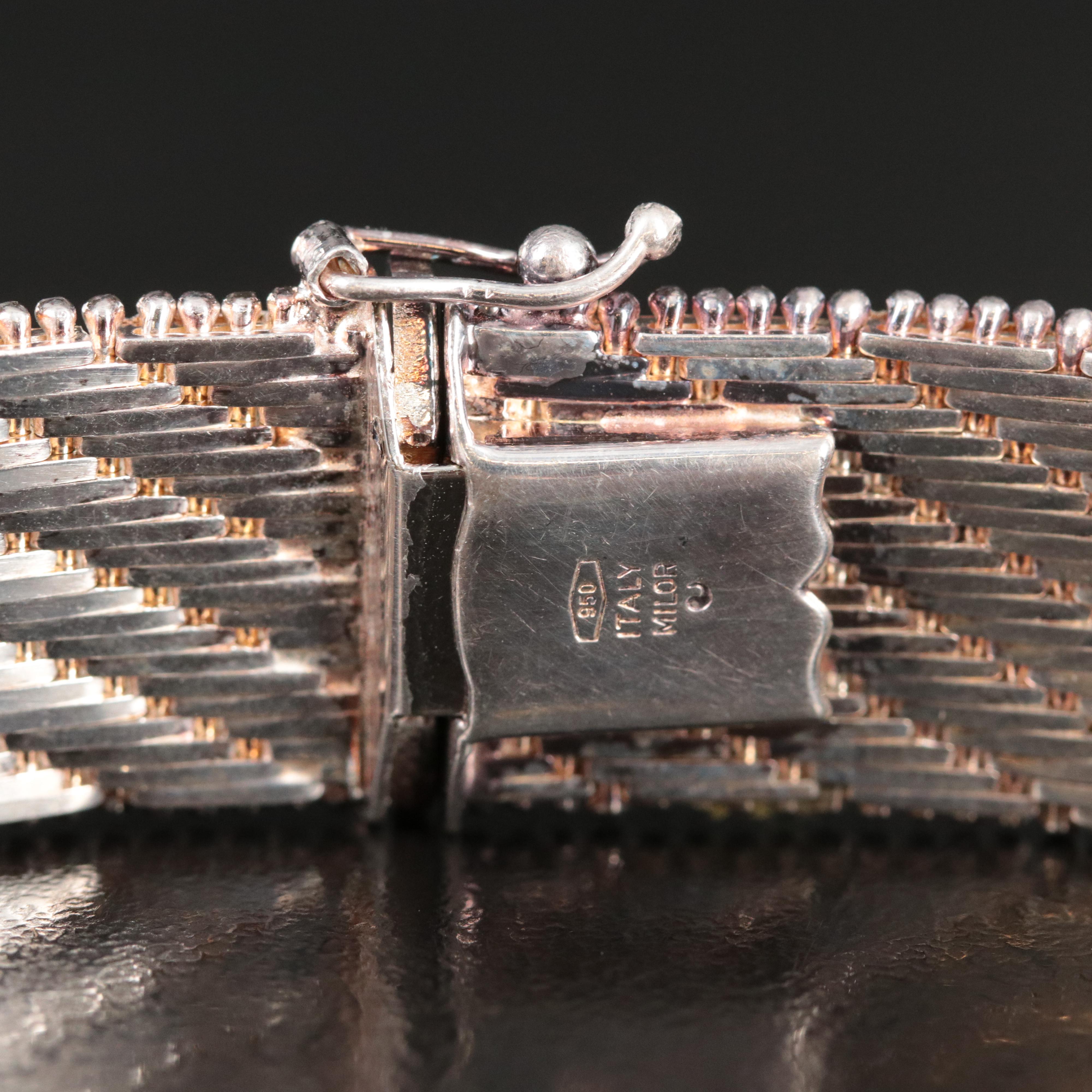 Milor Italian 950 Silver Riccio Chain Bracelet