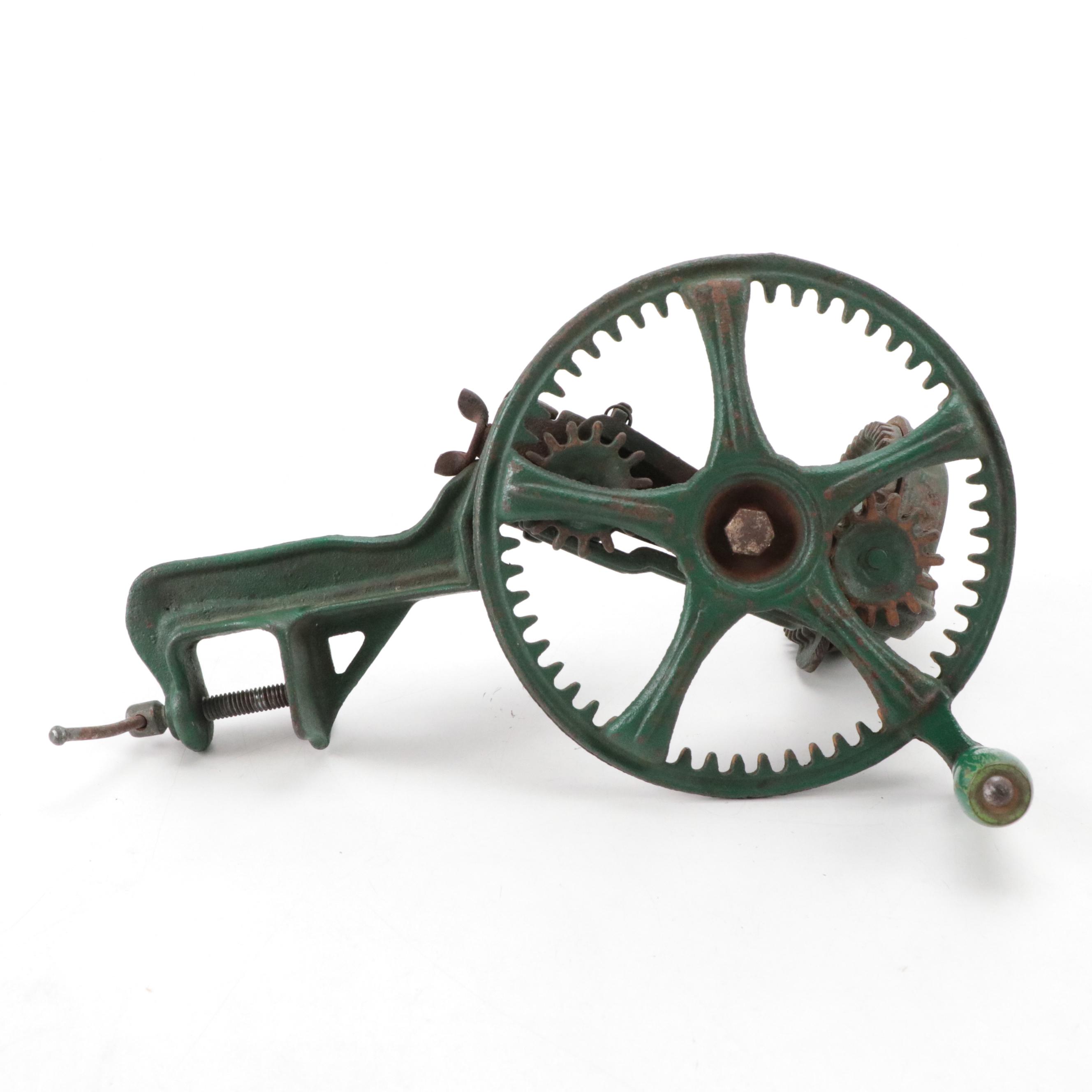 Reading Green Cast Iron Apple Peeler, Late 19th Century
