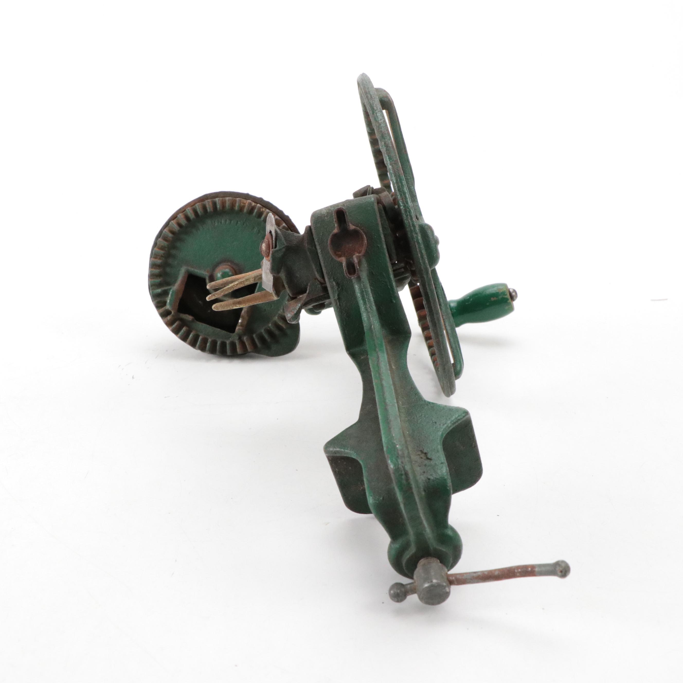 Reading Green Cast Iron Apple Peeler, Late 19th Century